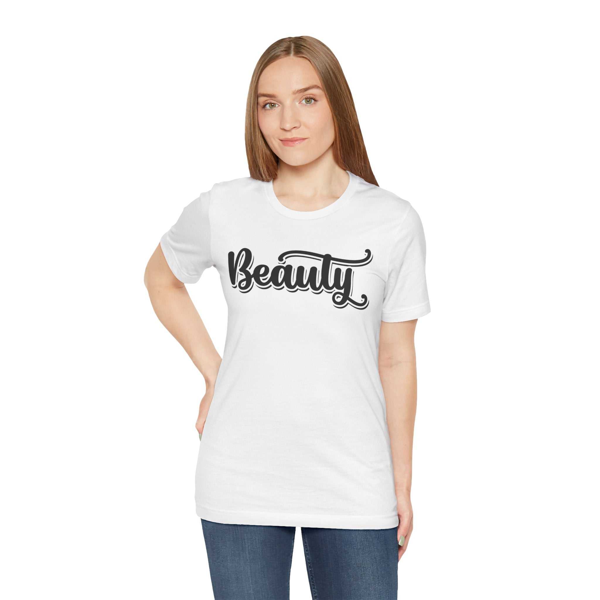 Beauty with the Beast Valentine Casual, Soft Unisex Jersey Short Sleeve Tee