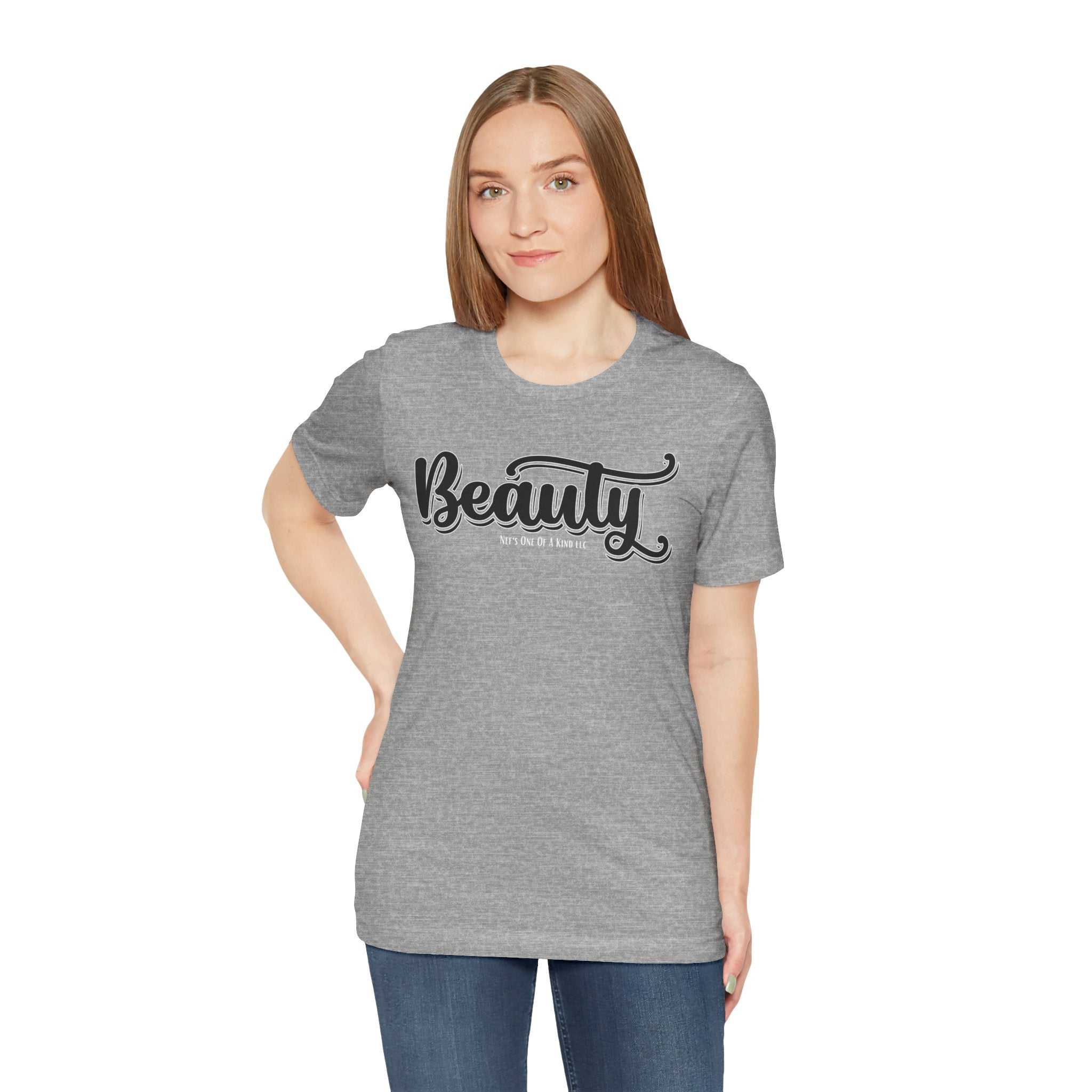 Beauty with the Beast Valentine Casual, Soft Unisex Jersey Short Sleeve Tee