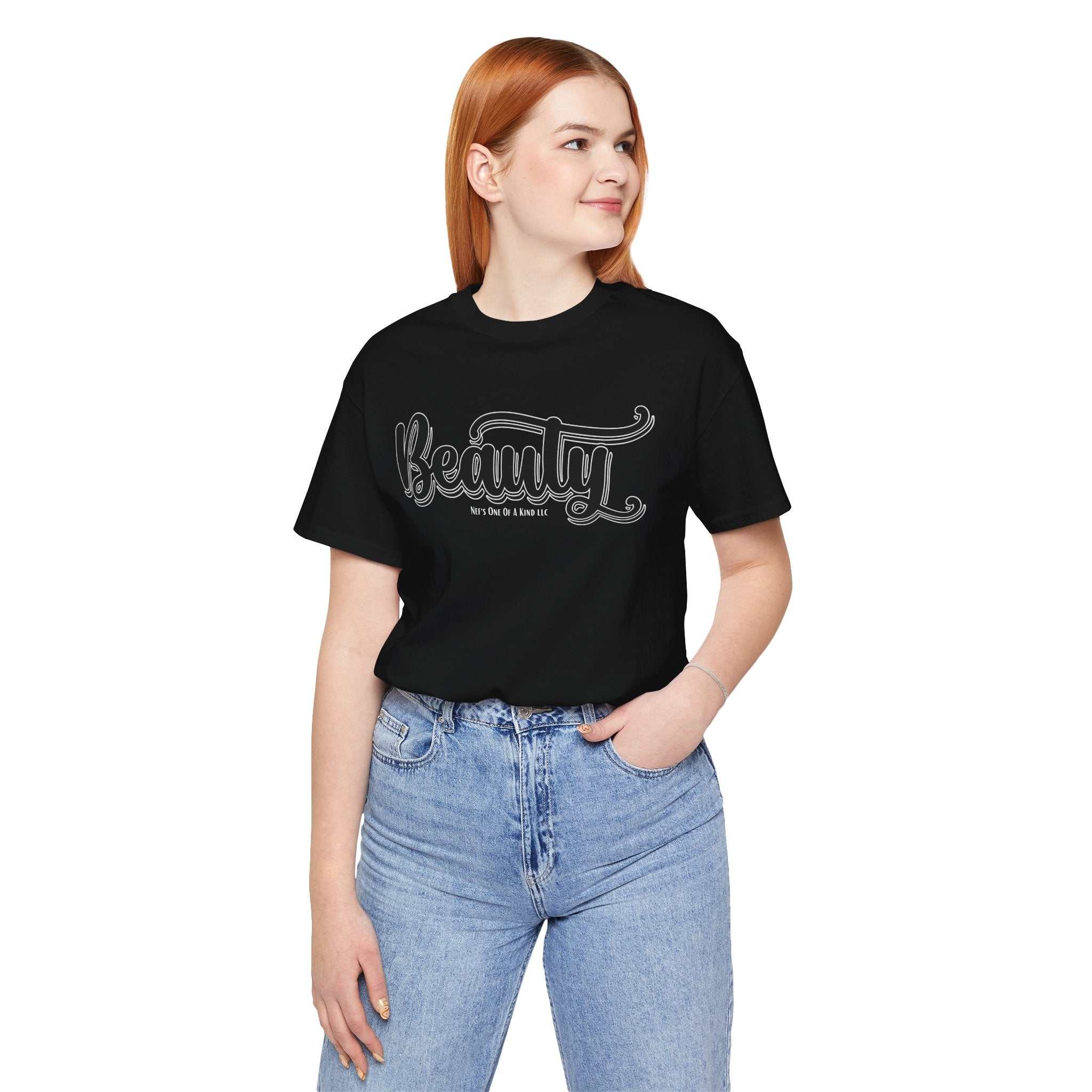 Beauty with the Beast Valentine Casual, Soft Unisex Jersey Short Sleeve Tee