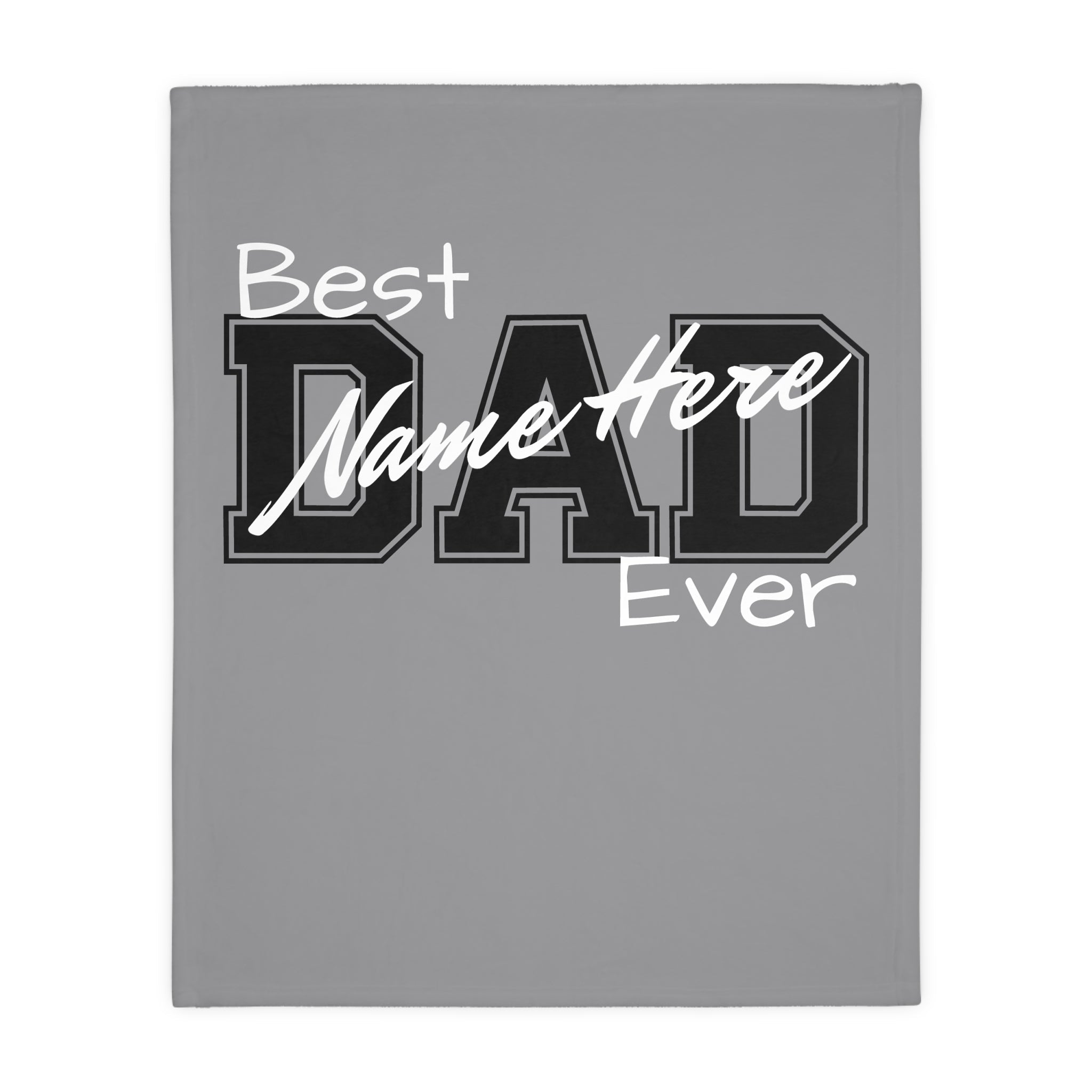 Best Dad Ever Personalized Blanket – Custom Name Velveteen Throw