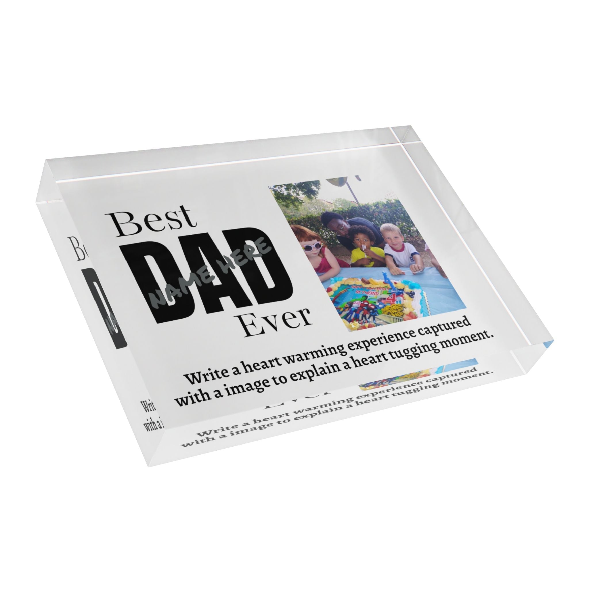 Best Dad Ever Photo Block - Personalized Father's Day Keepsake