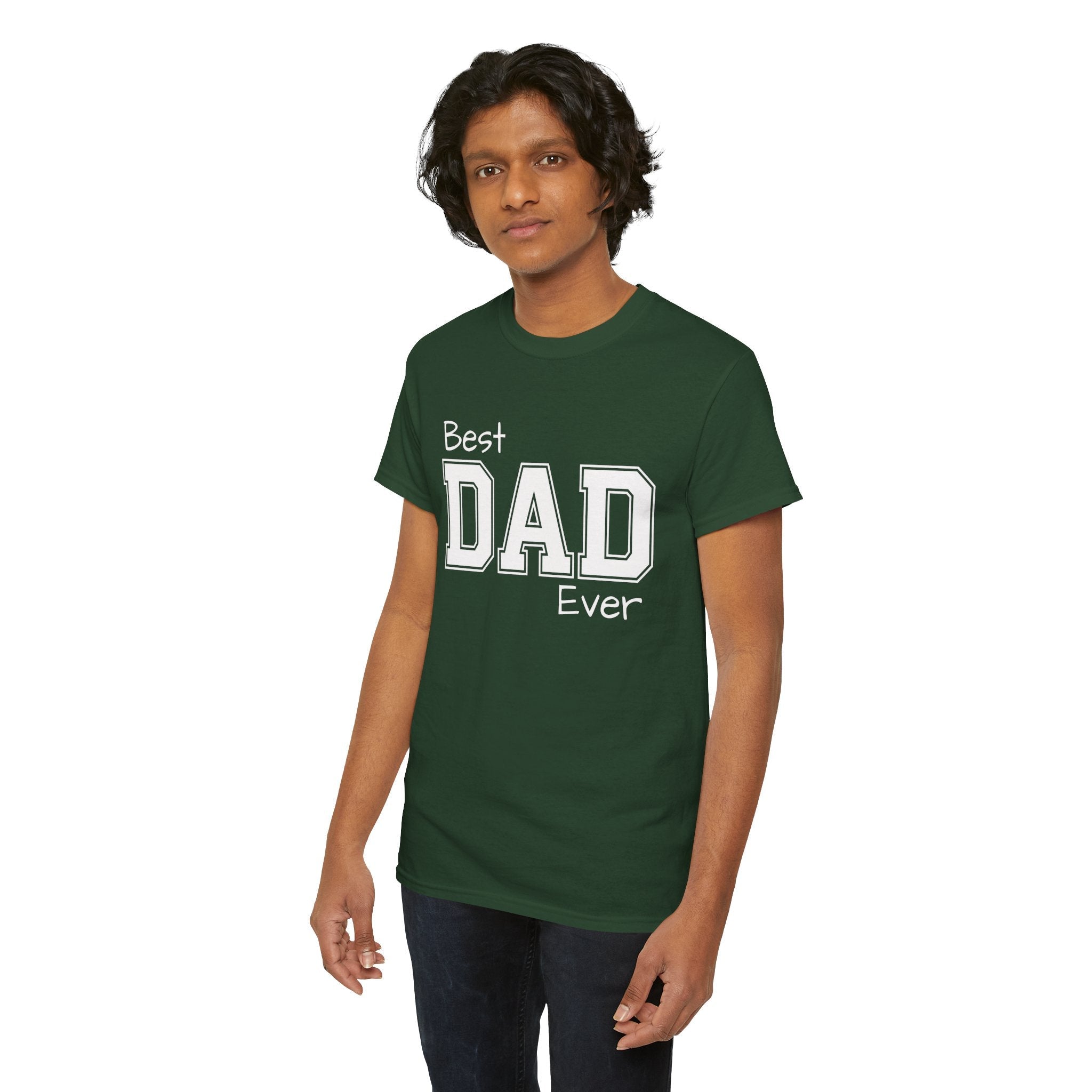 Best Dad Ever Tee — Custom Family Name & Kid Count on Back