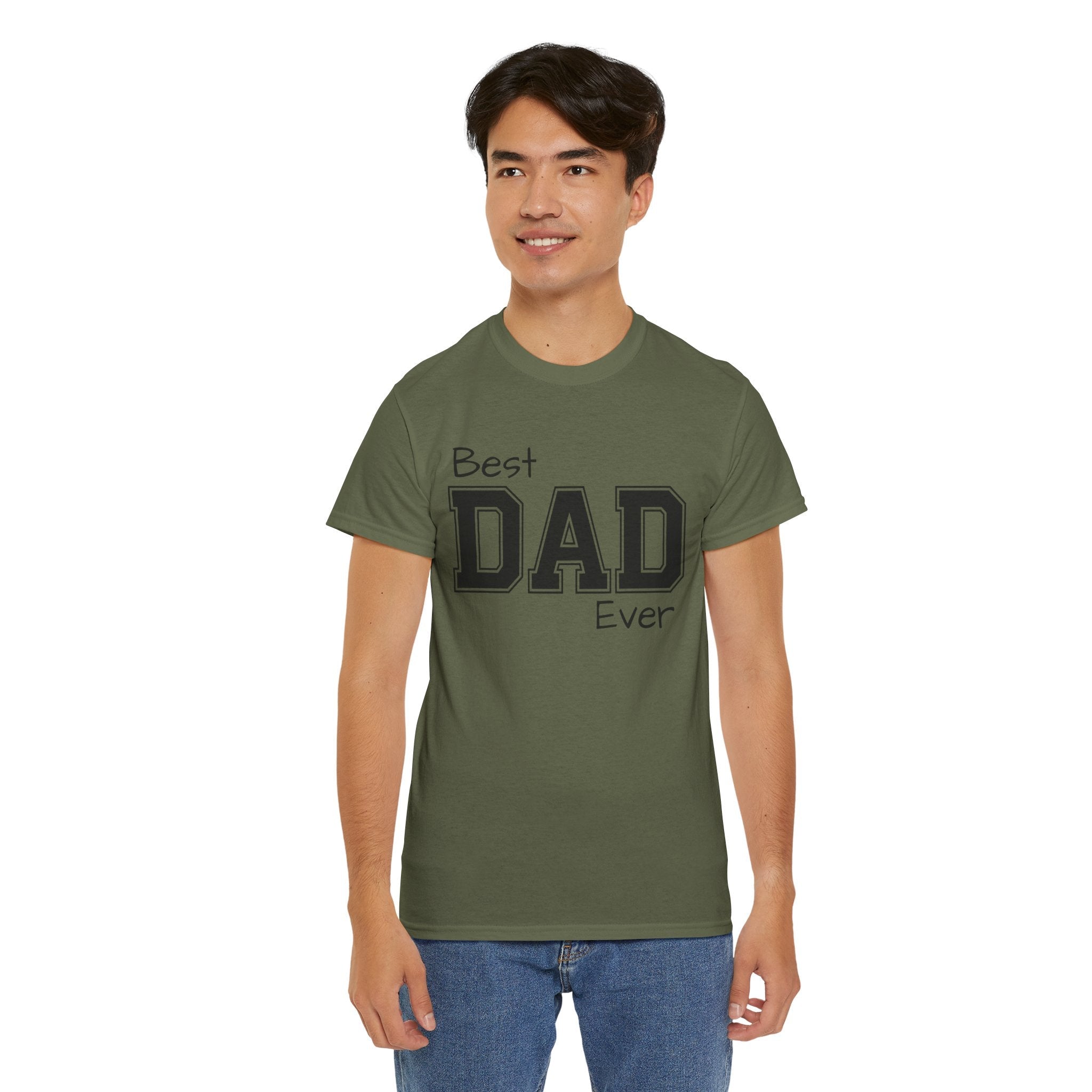 Best Dad Ever Tee — Custom Family Name & Kid Count on Back