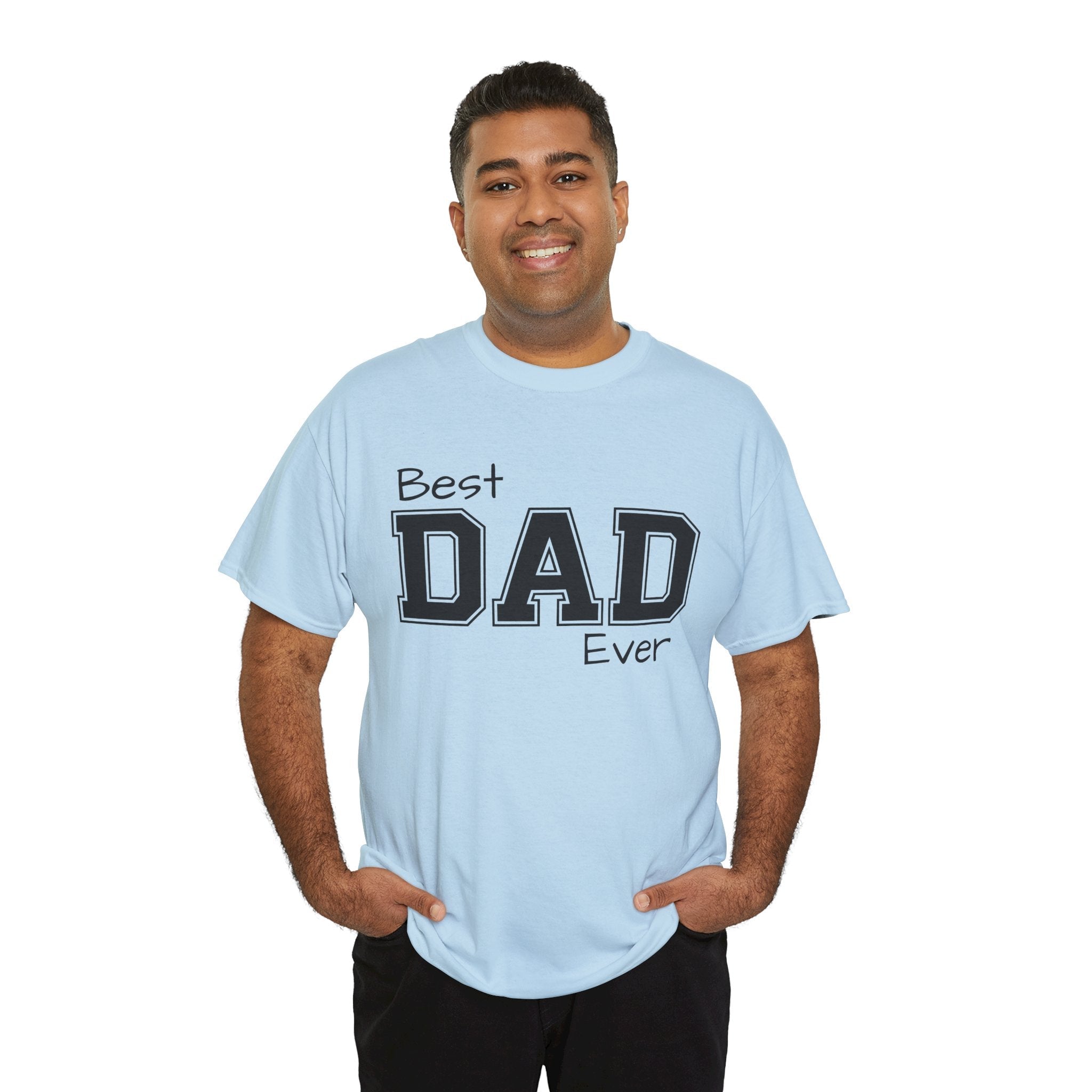 Best Dad Ever Tee — Custom Family Name & Kid Count on Back