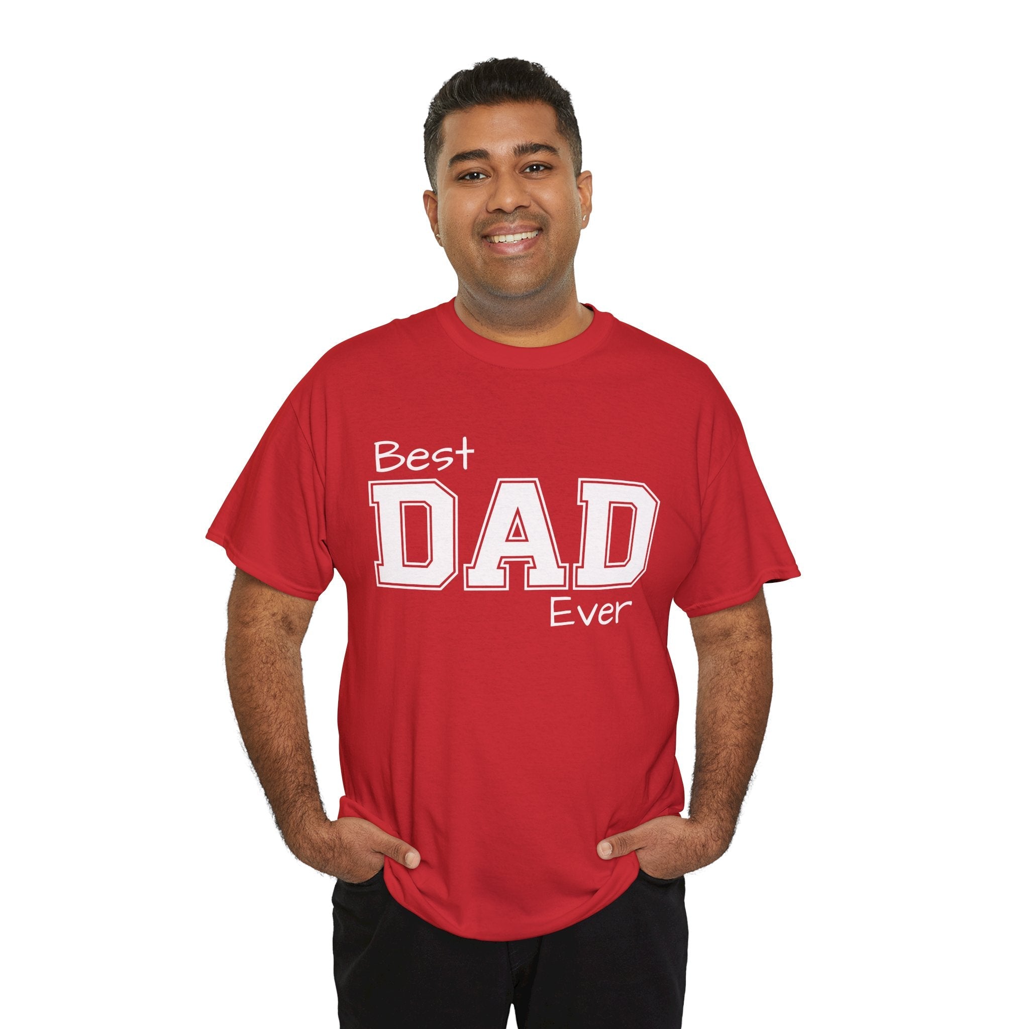 Best Dad Ever Tee — Custom Family Name & Kid Count on Back