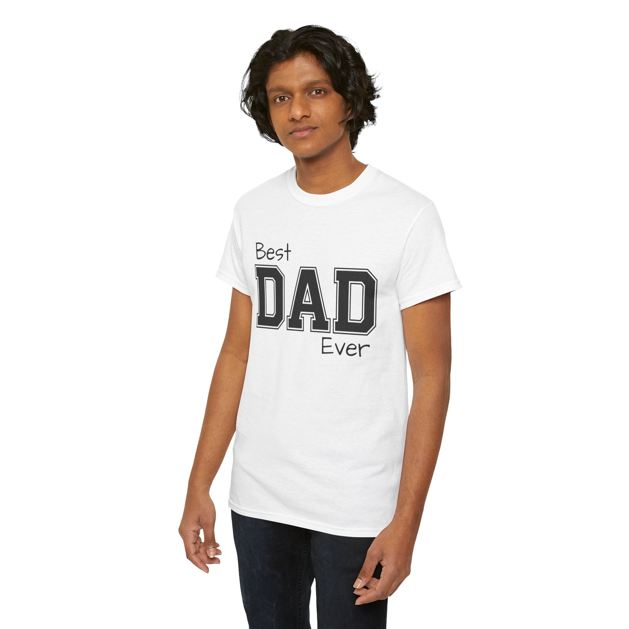 Best Dad Ever Tee — Custom Family Name & Kid Count on Back