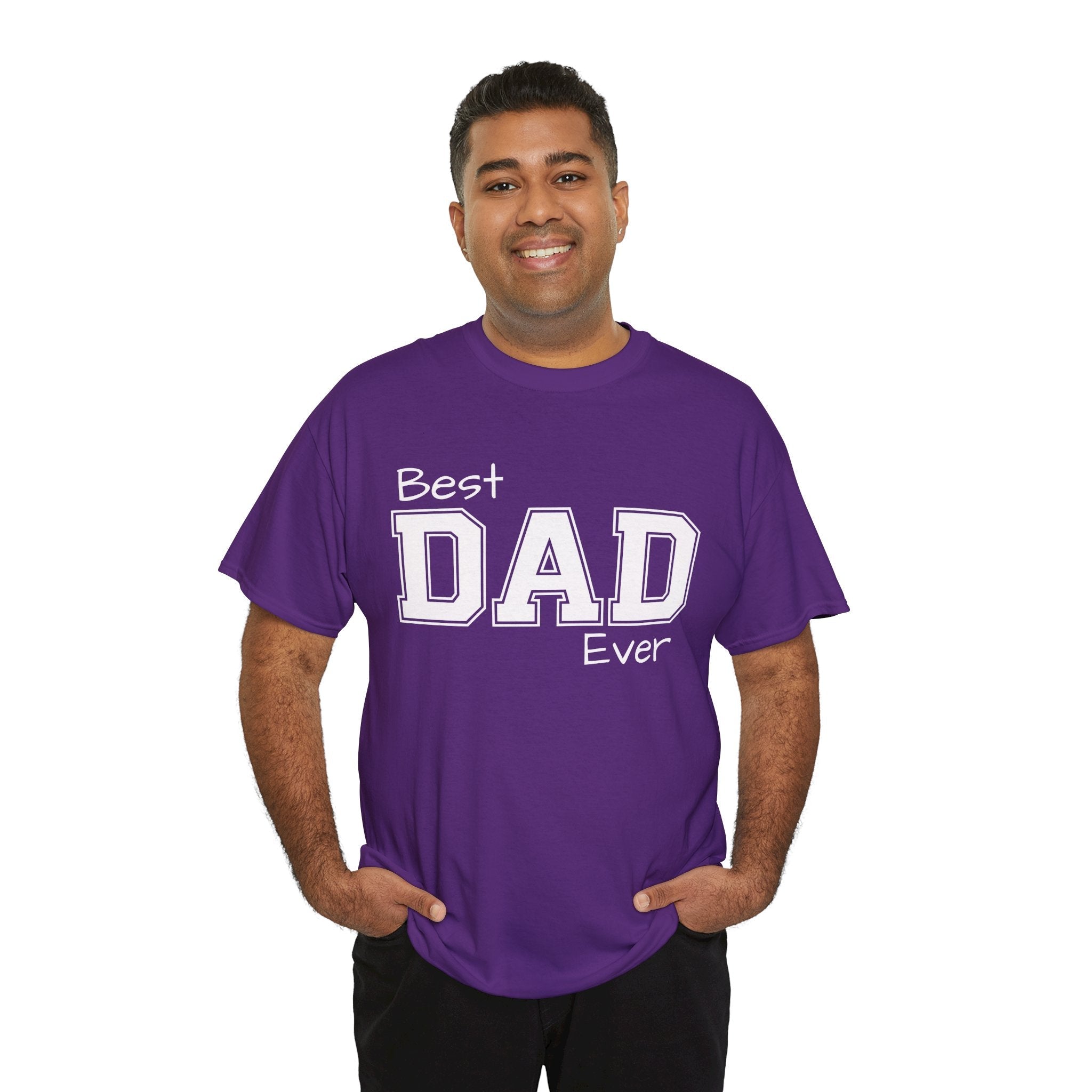 Best Dad Ever Tee — Custom Family Name & Kid Count on Back