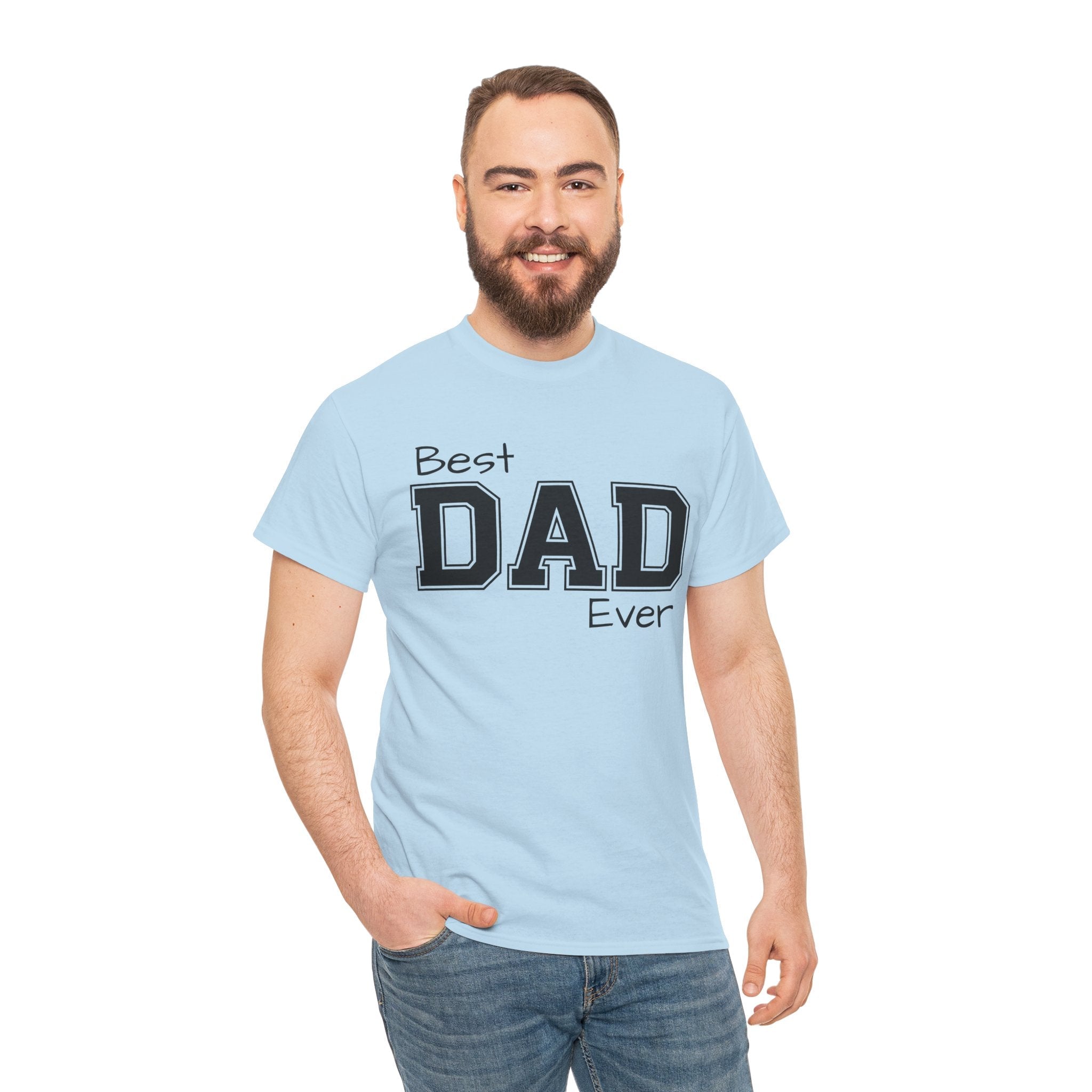 Best Dad Ever Tee — Custom Family Name & Kid Count on Back