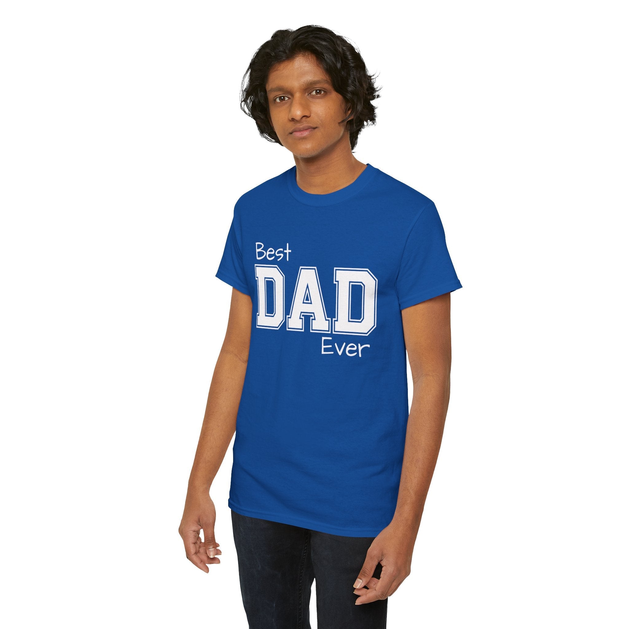 Best Dad Ever Tee — Custom Family Name & Kid Count on Back