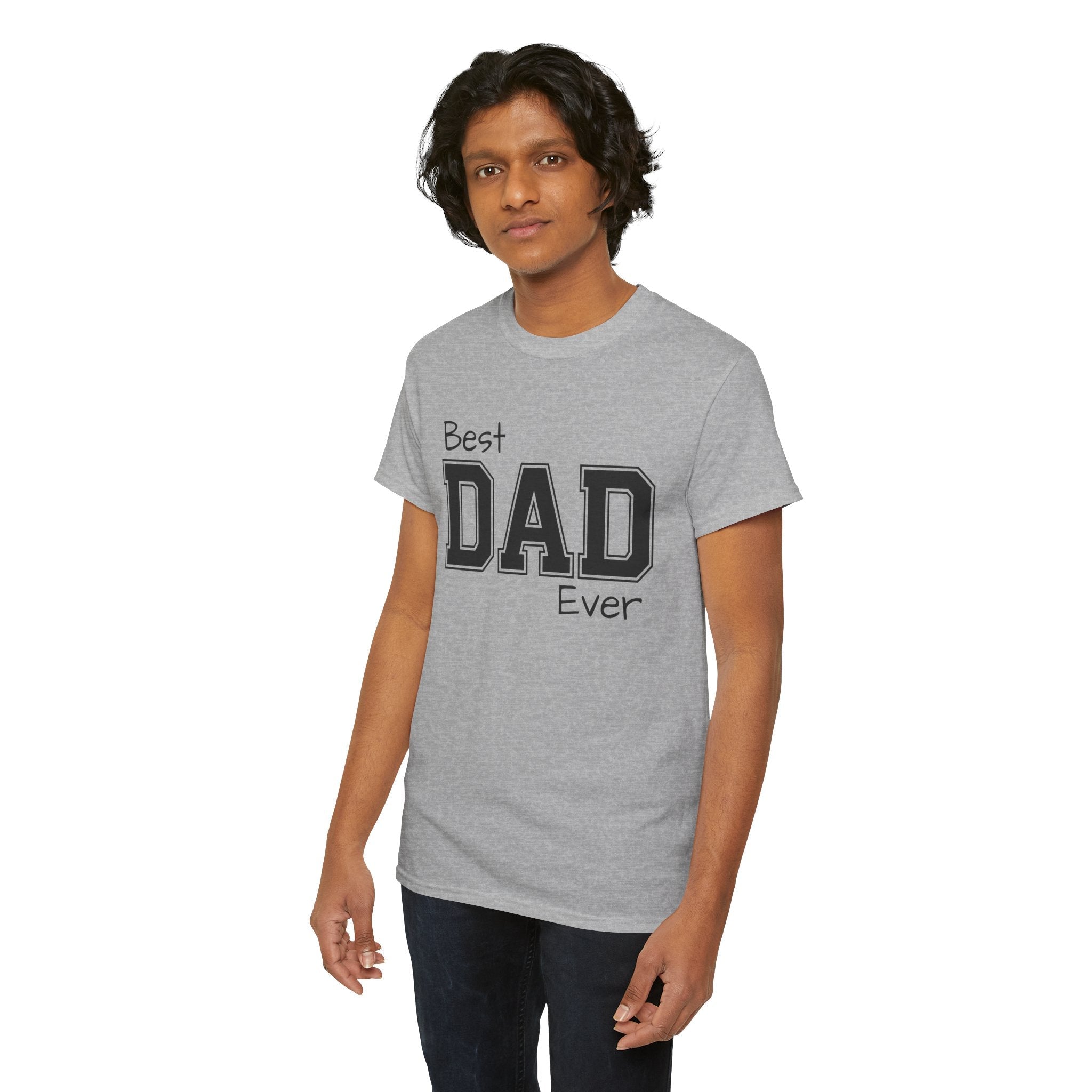 Best Dad Ever Tee — Custom Family Name & Kid Count on Back