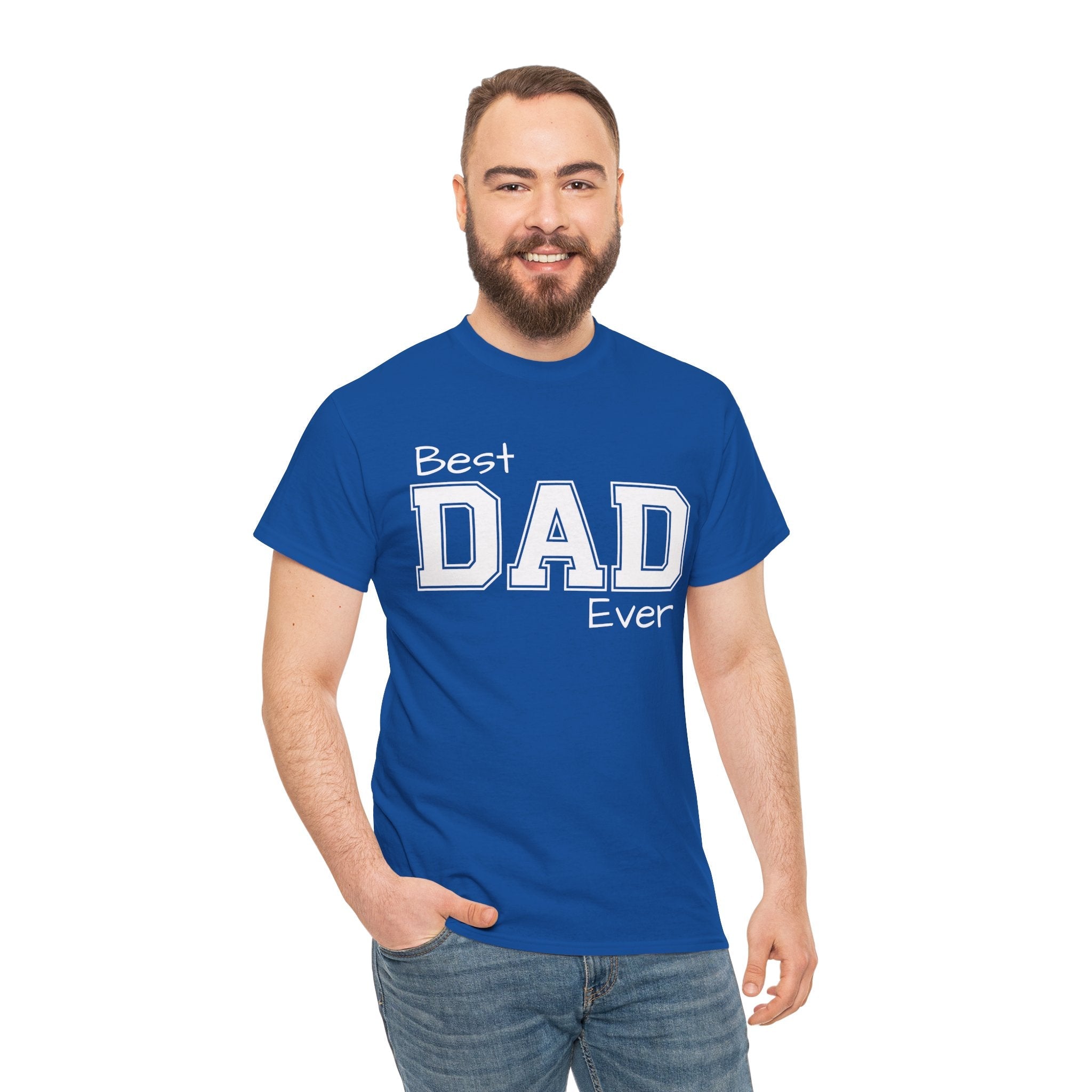 Best Dad Ever Tee — Custom Family Name & Kid Count on Back