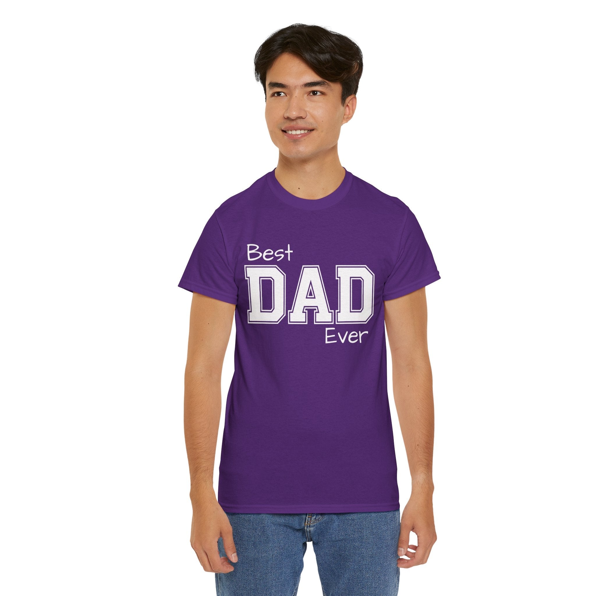 Best Dad Ever Tee — Custom Family Name & Kid Count on Back