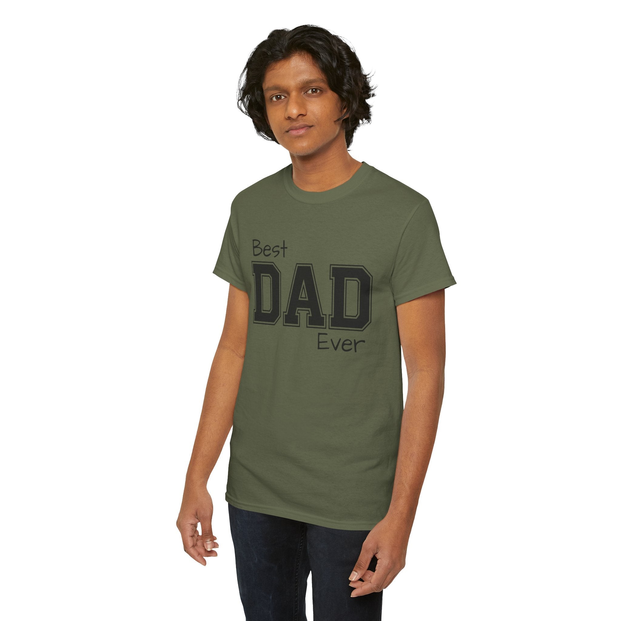 Best Dad Ever Tee — Custom Family Name & Kid Count on Back