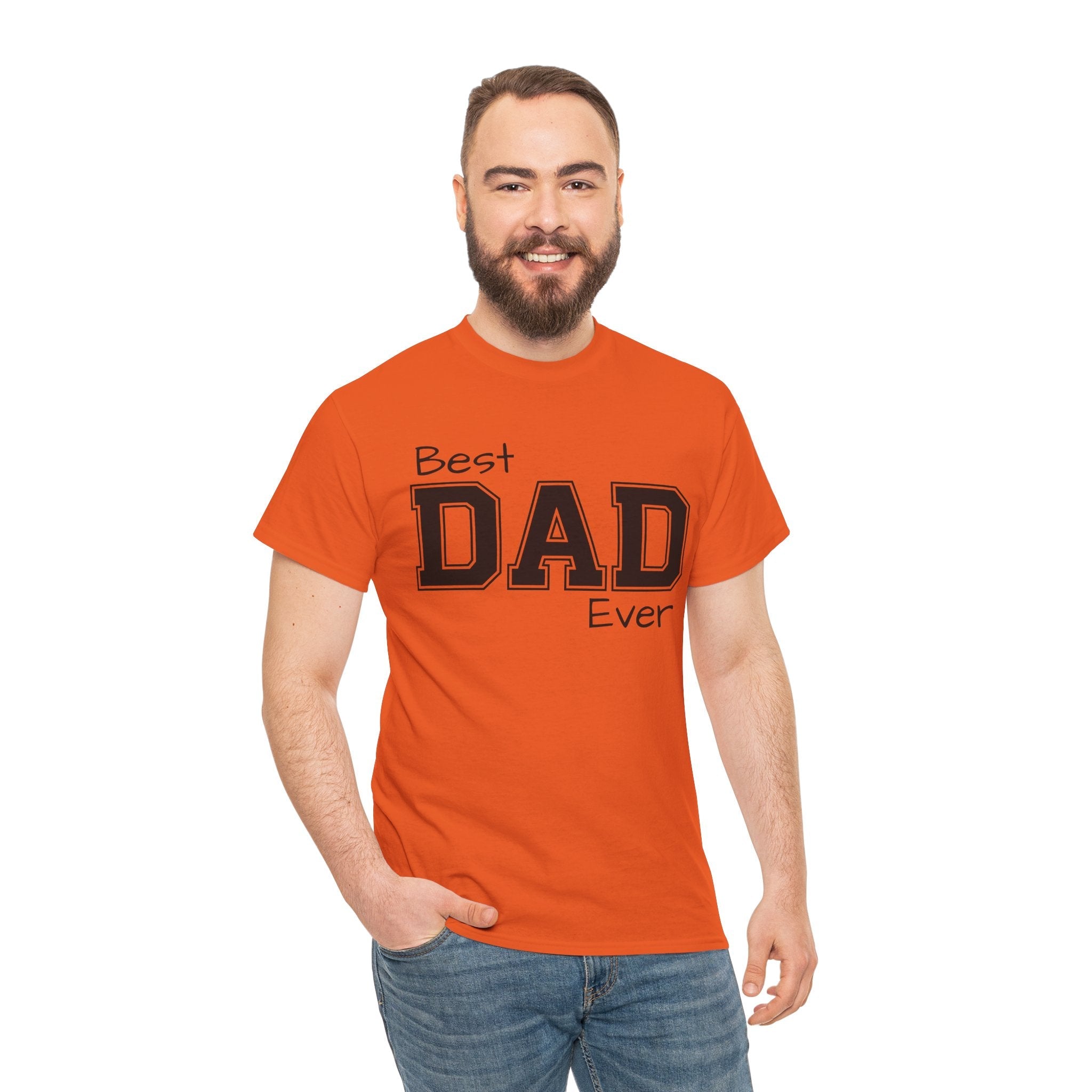 Best Dad Ever Tee — Custom Family Name & Kid Count on Back
