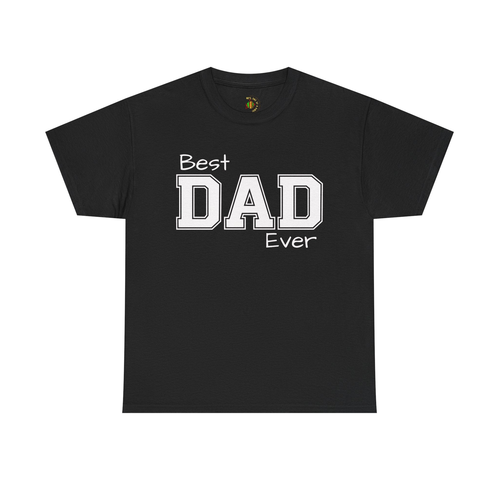 Best Dad Ever Tee — Custom Family Name & Kid Count on Back