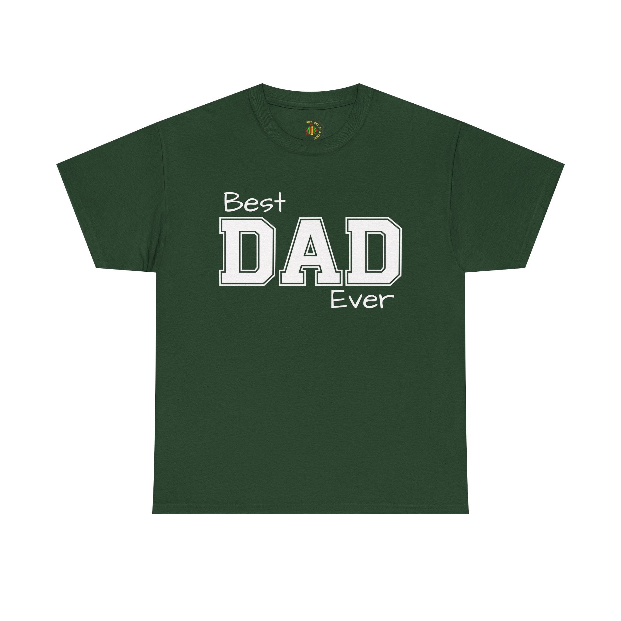 Best Dad Ever Tee — Custom Family Name & Kid Count on Back