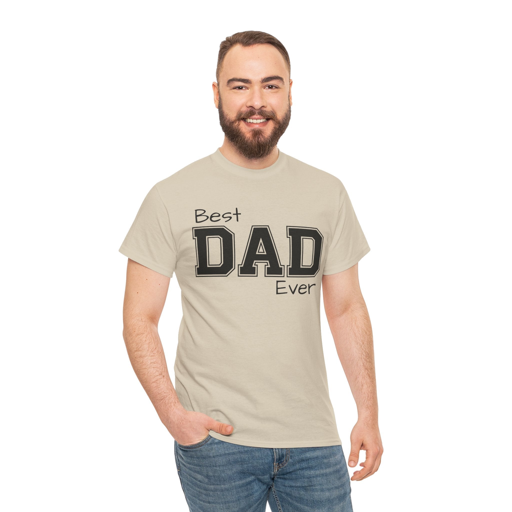 Best Dad Ever Tee — Custom Family Name & Kid Count on Back