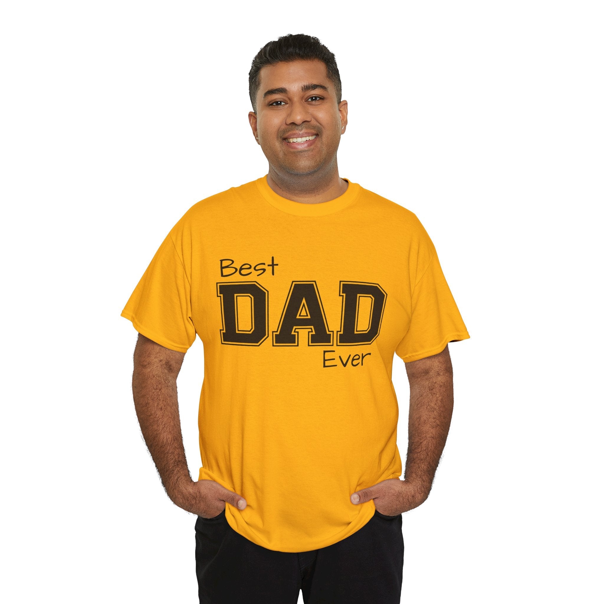 Best Dad Ever Tee — Custom Family Name & Kid Count on Back