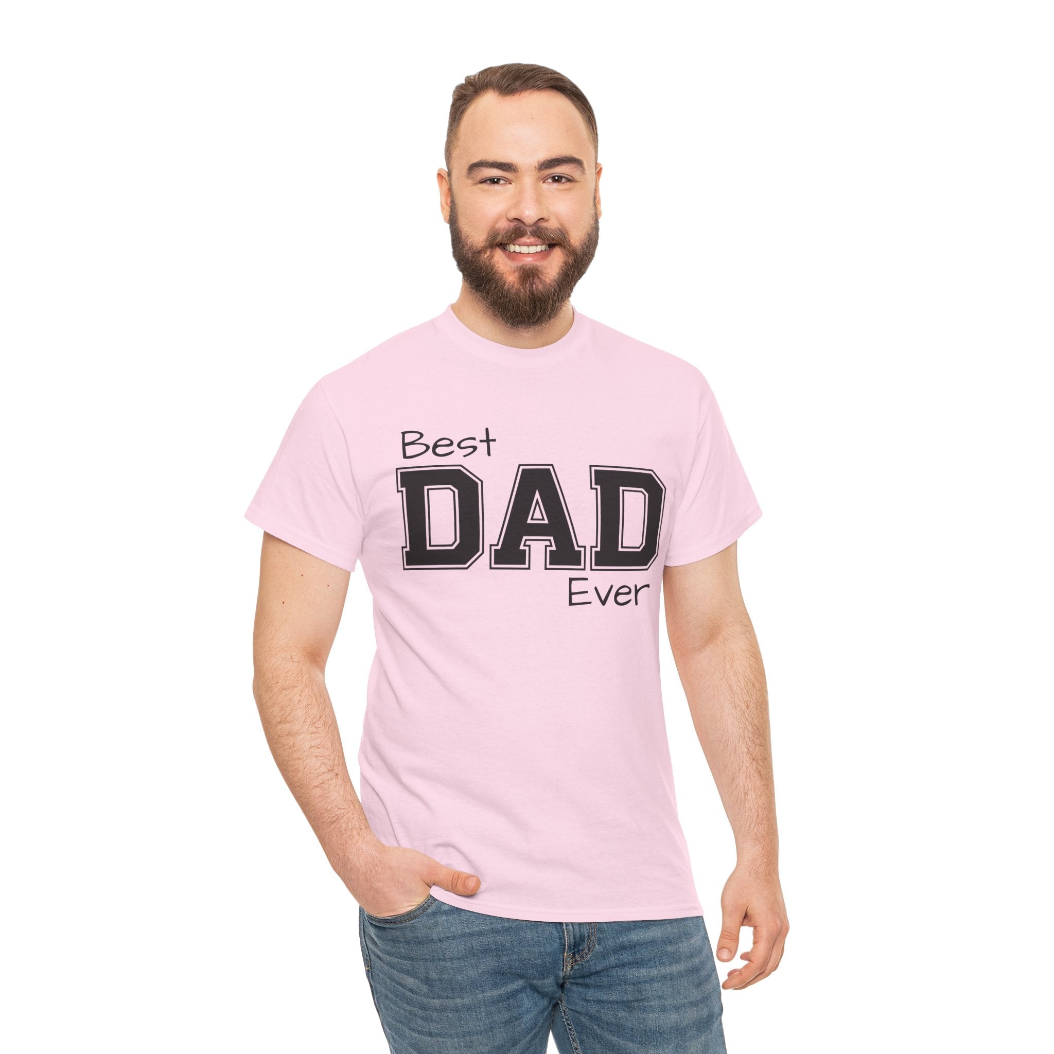 Best Dad Ever Tee — Custom Family Name & Kid Count on Back