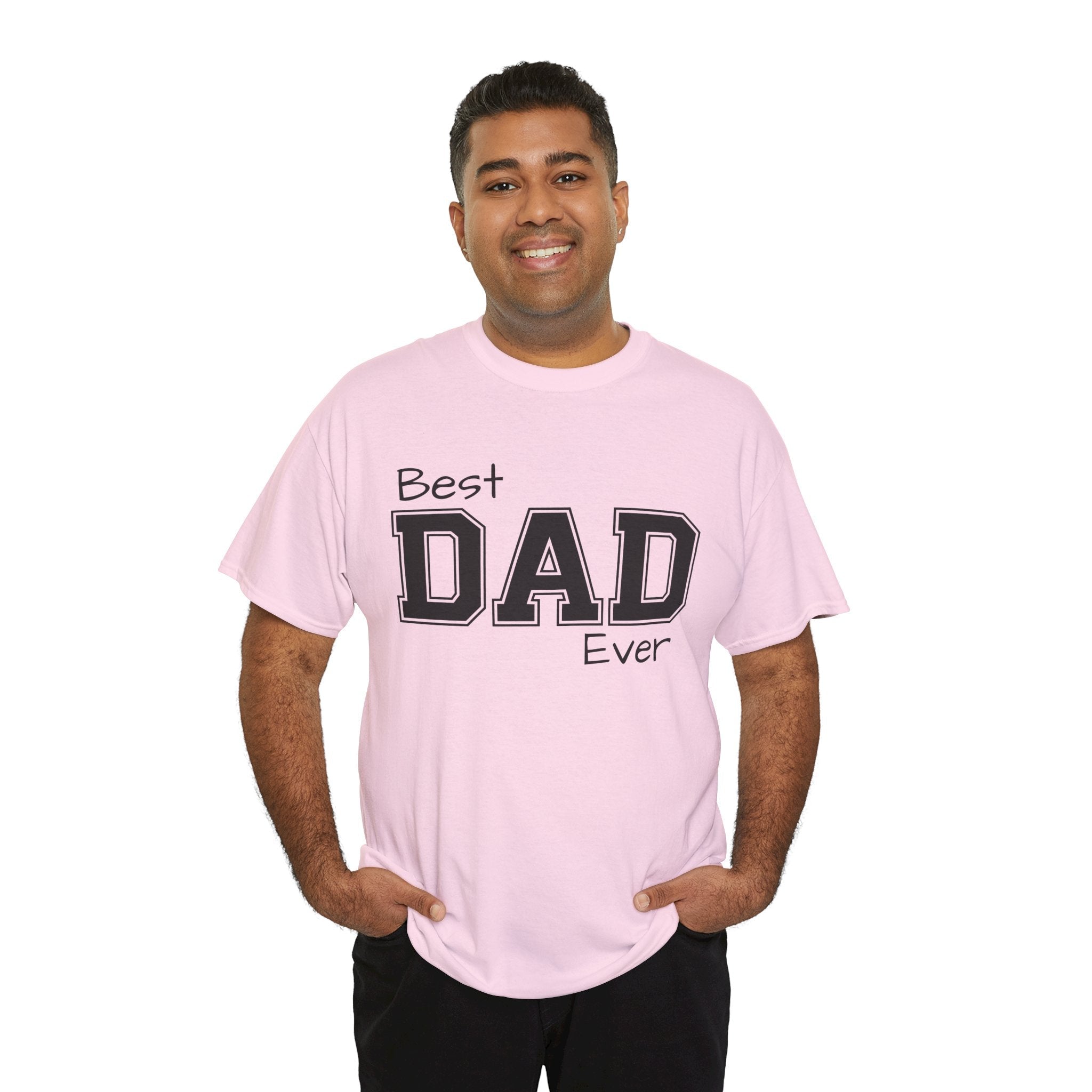 Best Dad Ever Tee — Custom Family Name & Kid Count on Back