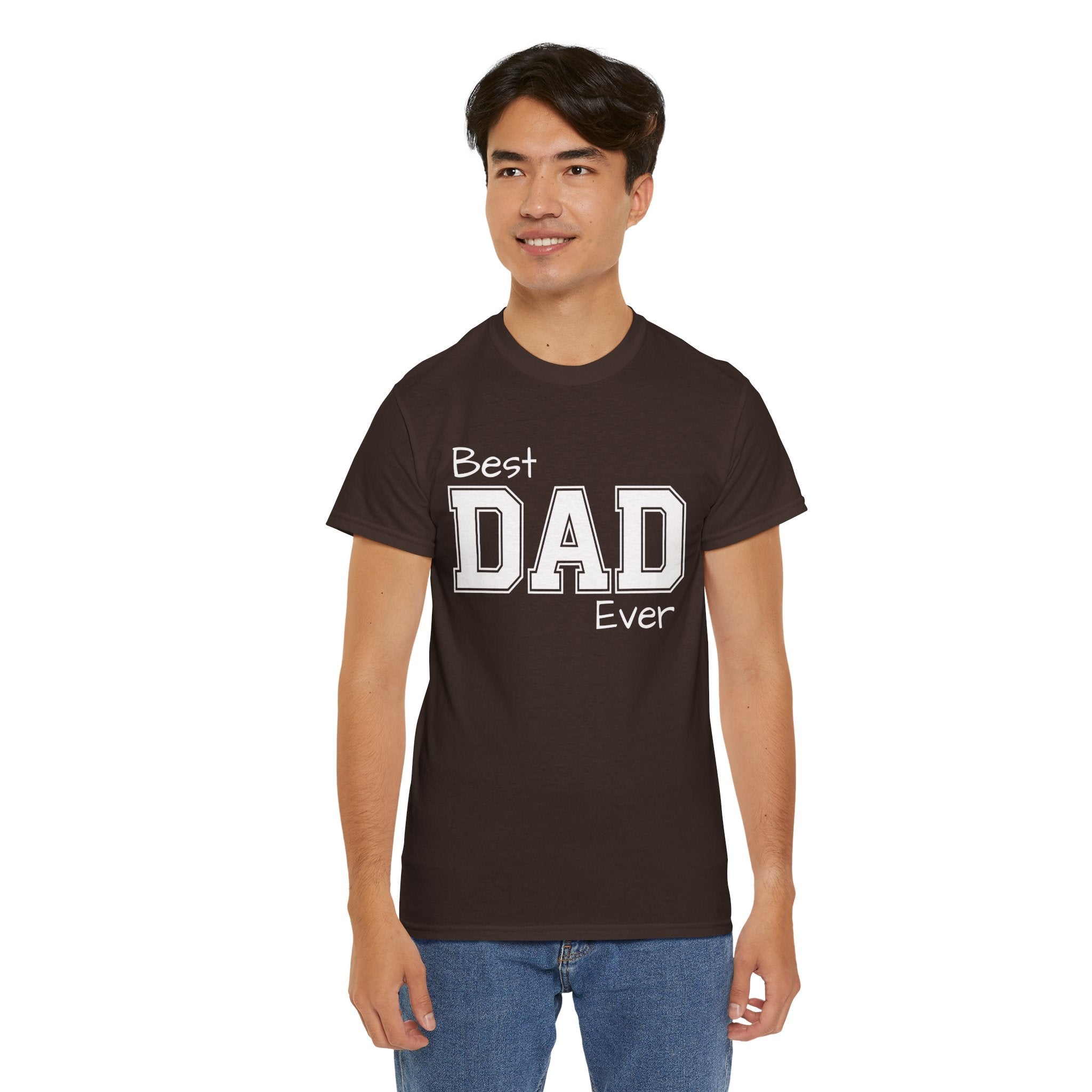 Best Dad Ever Tee — Custom Family Name & Kid Count on Back