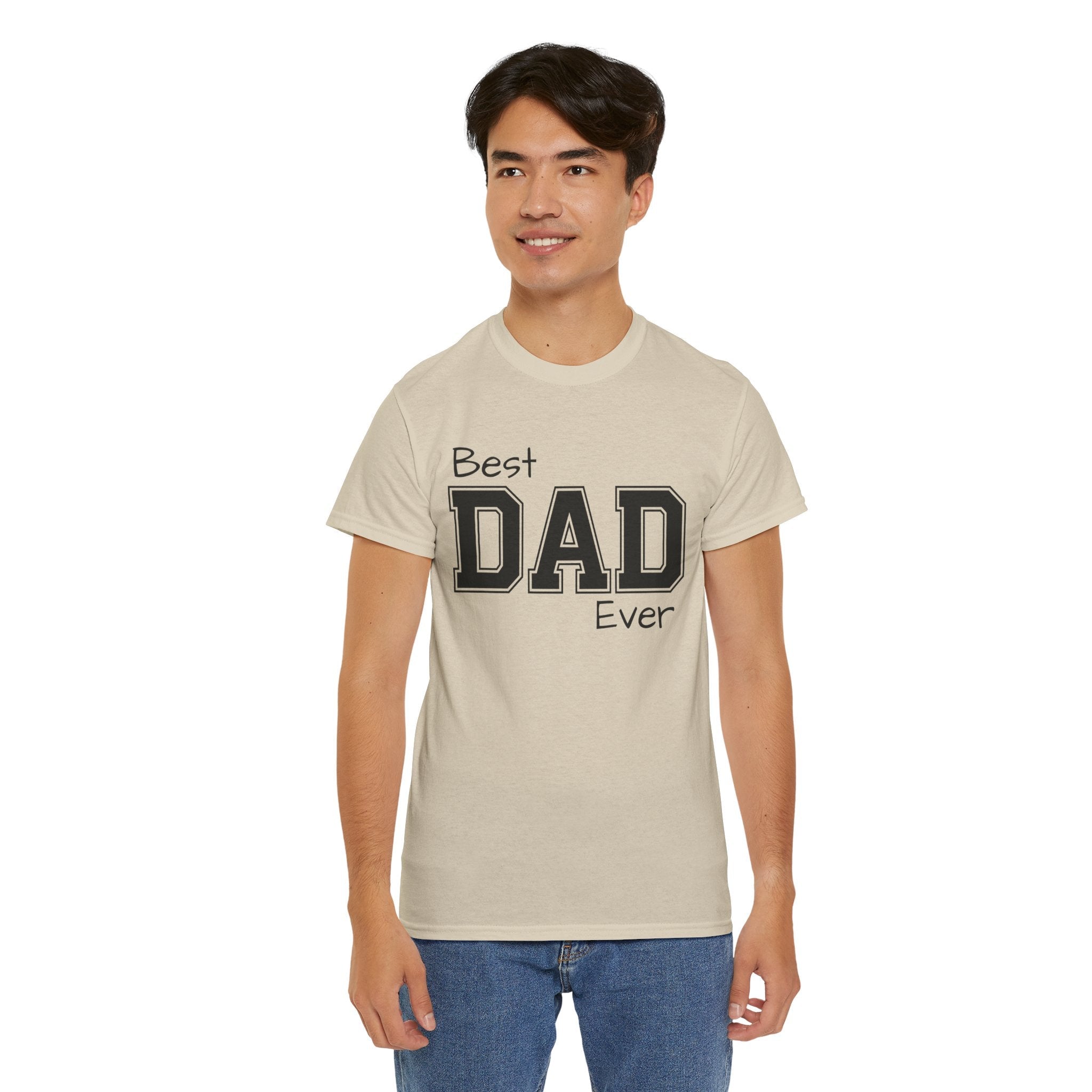 Best Dad Ever Tee — Custom Family Name & Kid Count on Back