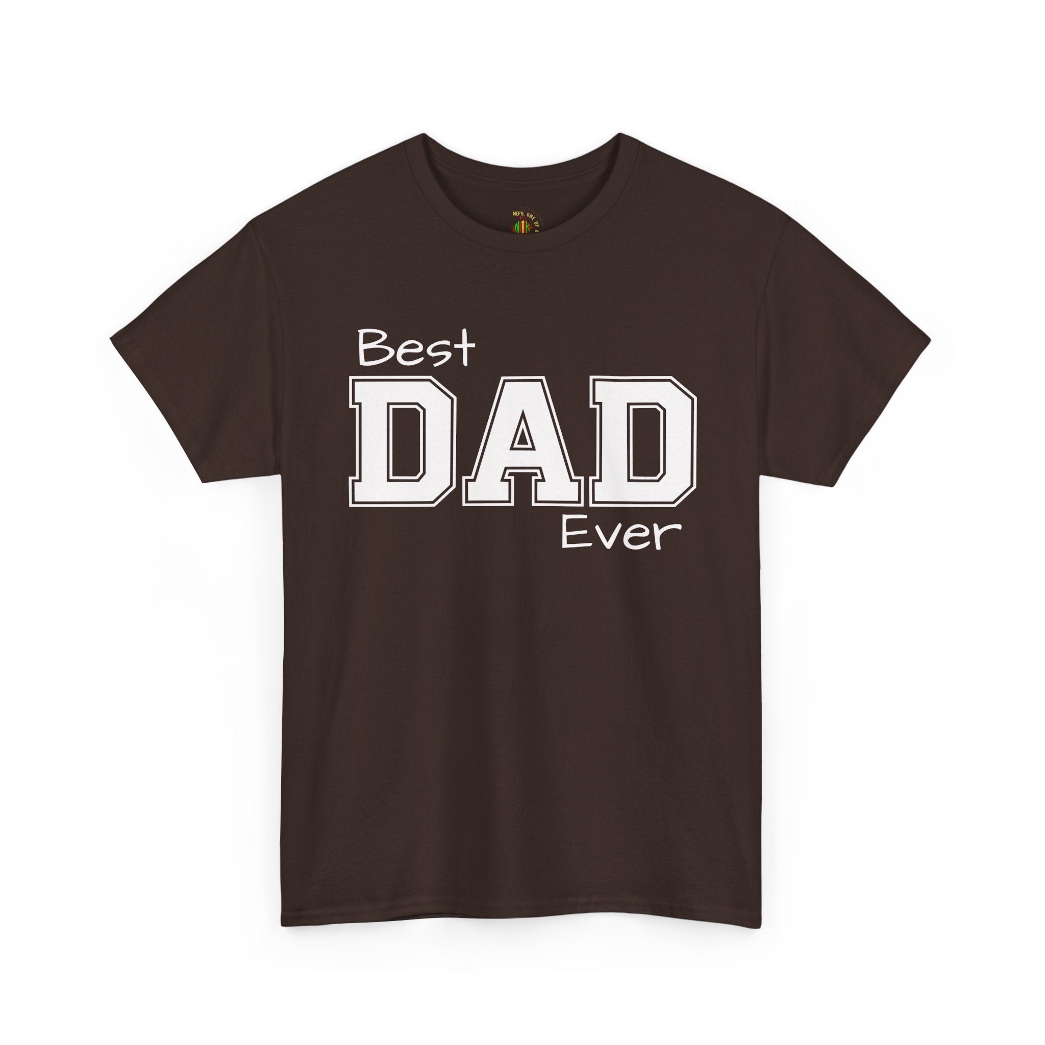 Best Dad Ever Tee — Custom Family Name & Kid Count on Back