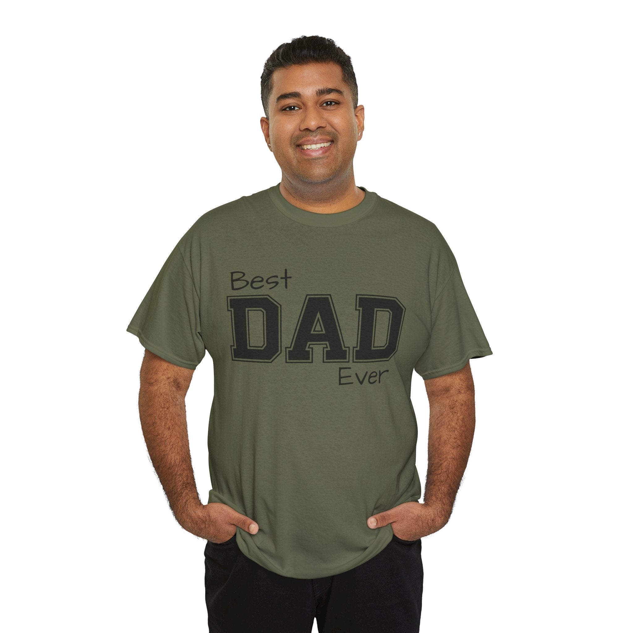 Best Dad Ever Tee — Custom Family Name & Kid Count on Back