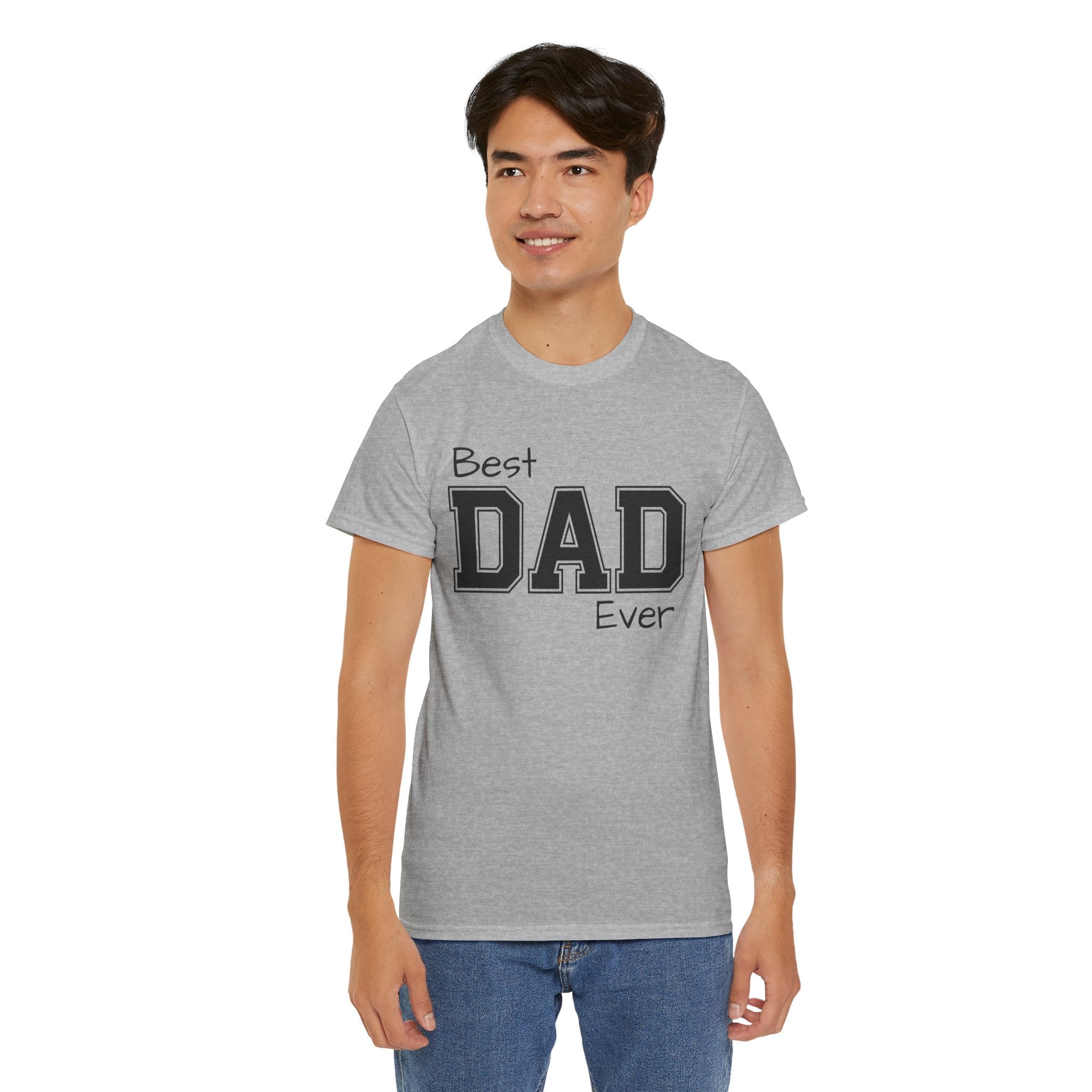 Best Dad Ever Tee — Custom Family Name & Kid Count on Back