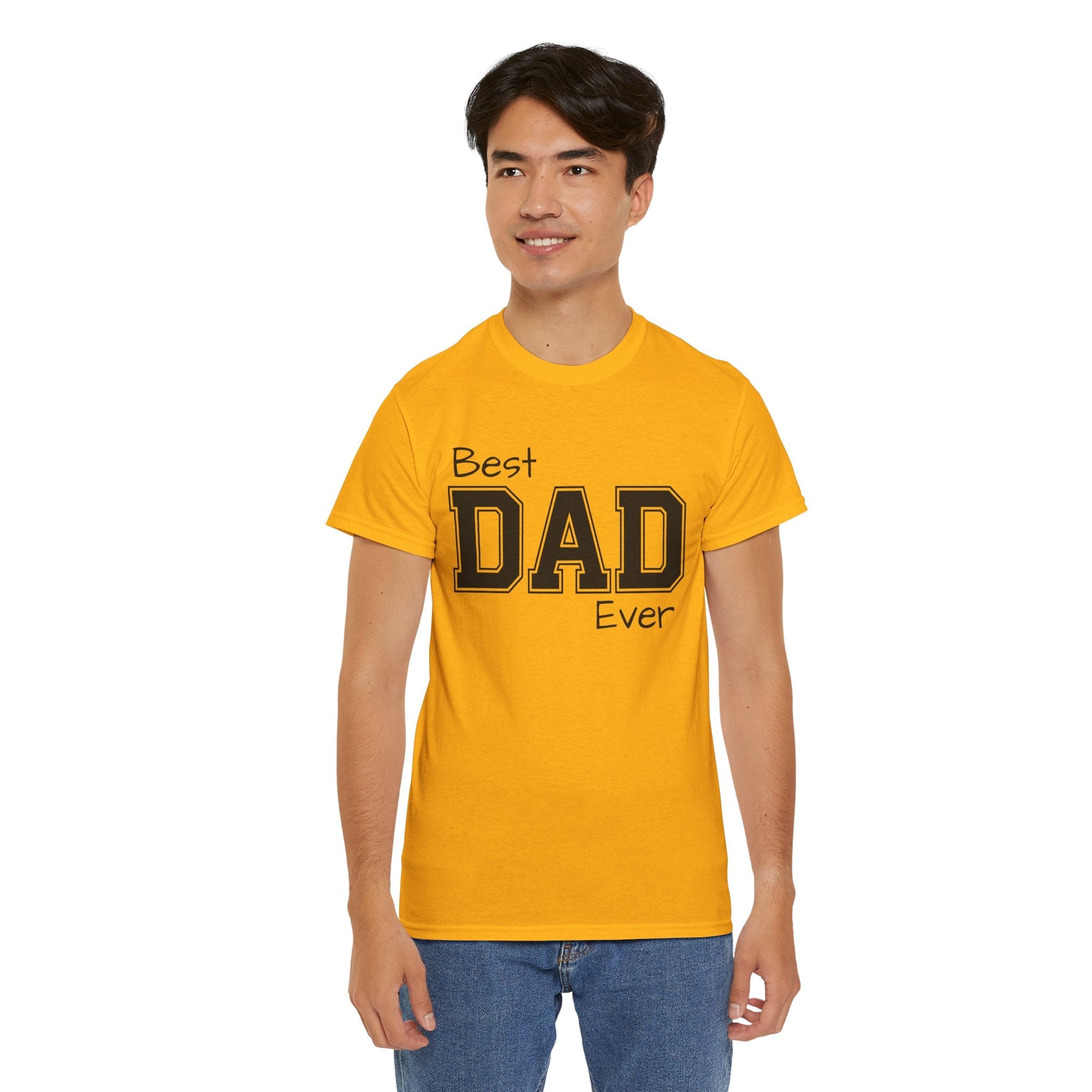 Best Dad Ever Tee — Custom Family Name & Kid Count on Back