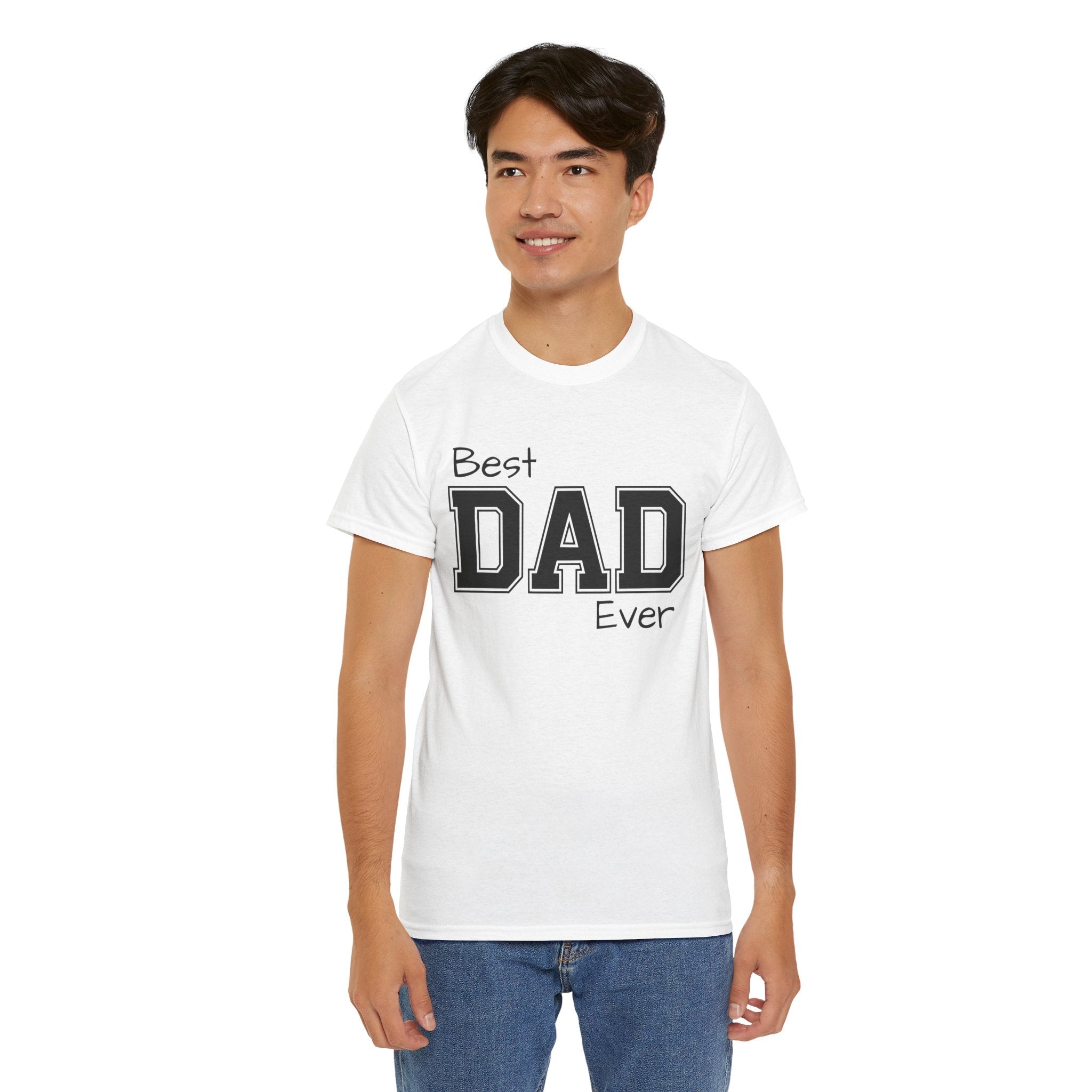 Best Dad Ever Tee — Custom Family Name & Kid Count on Back