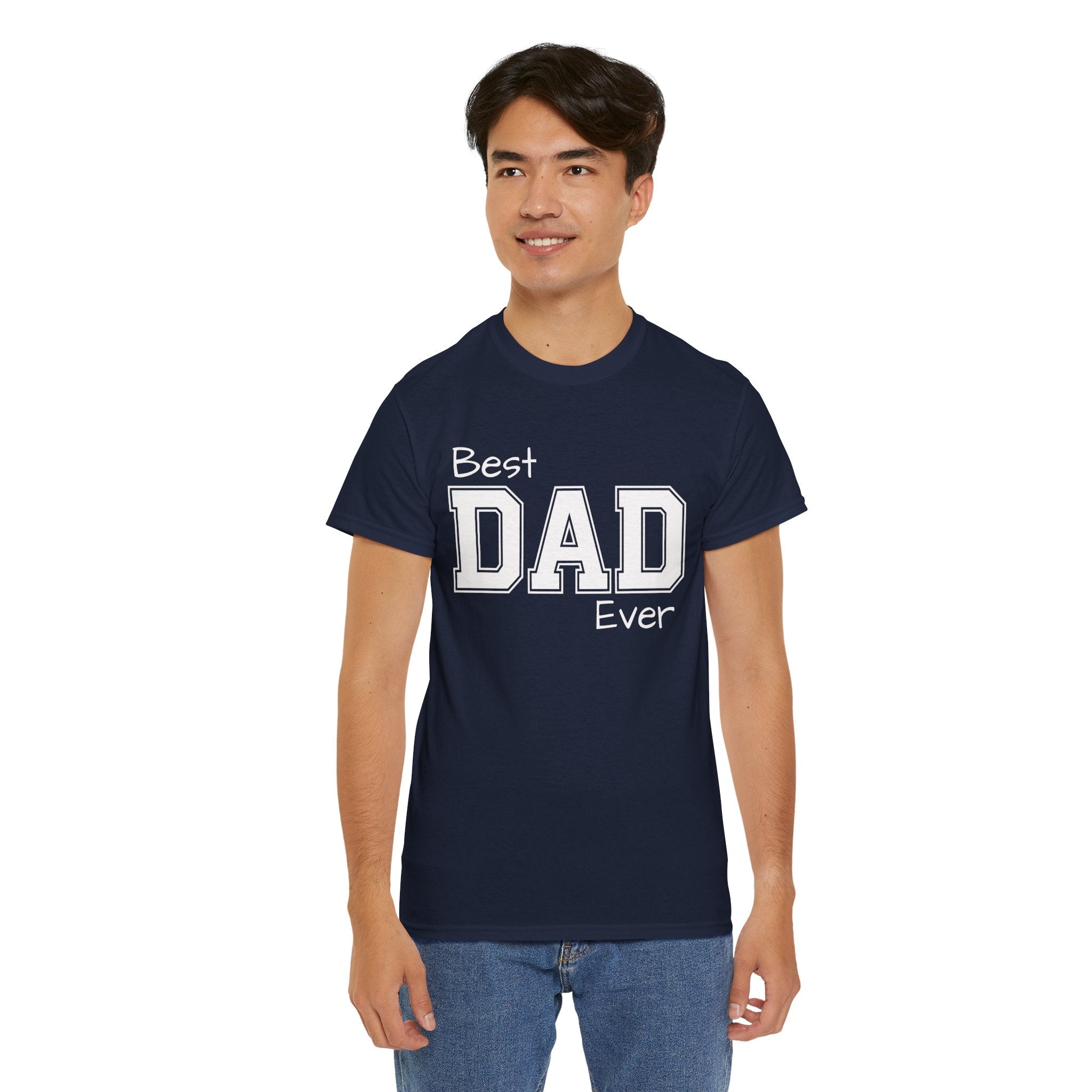 Best Dad Ever Tee — Custom Family Name & Kid Count on Back