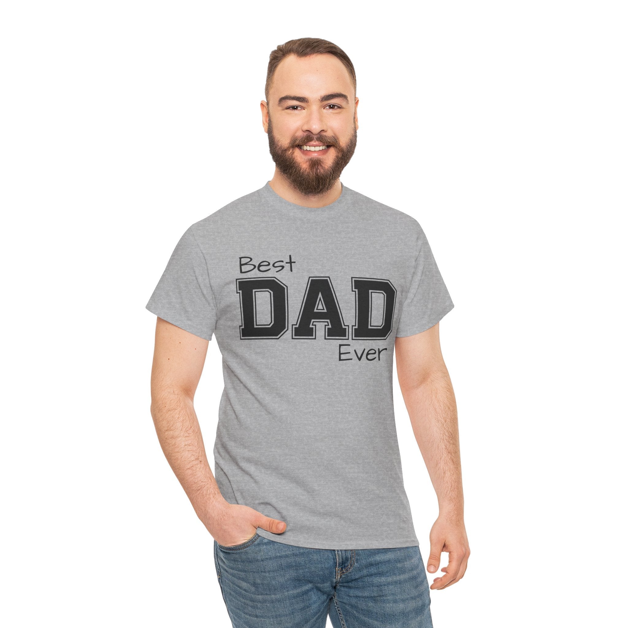 Best Dad Ever Tee — Custom Family Name & Kid Count on Back