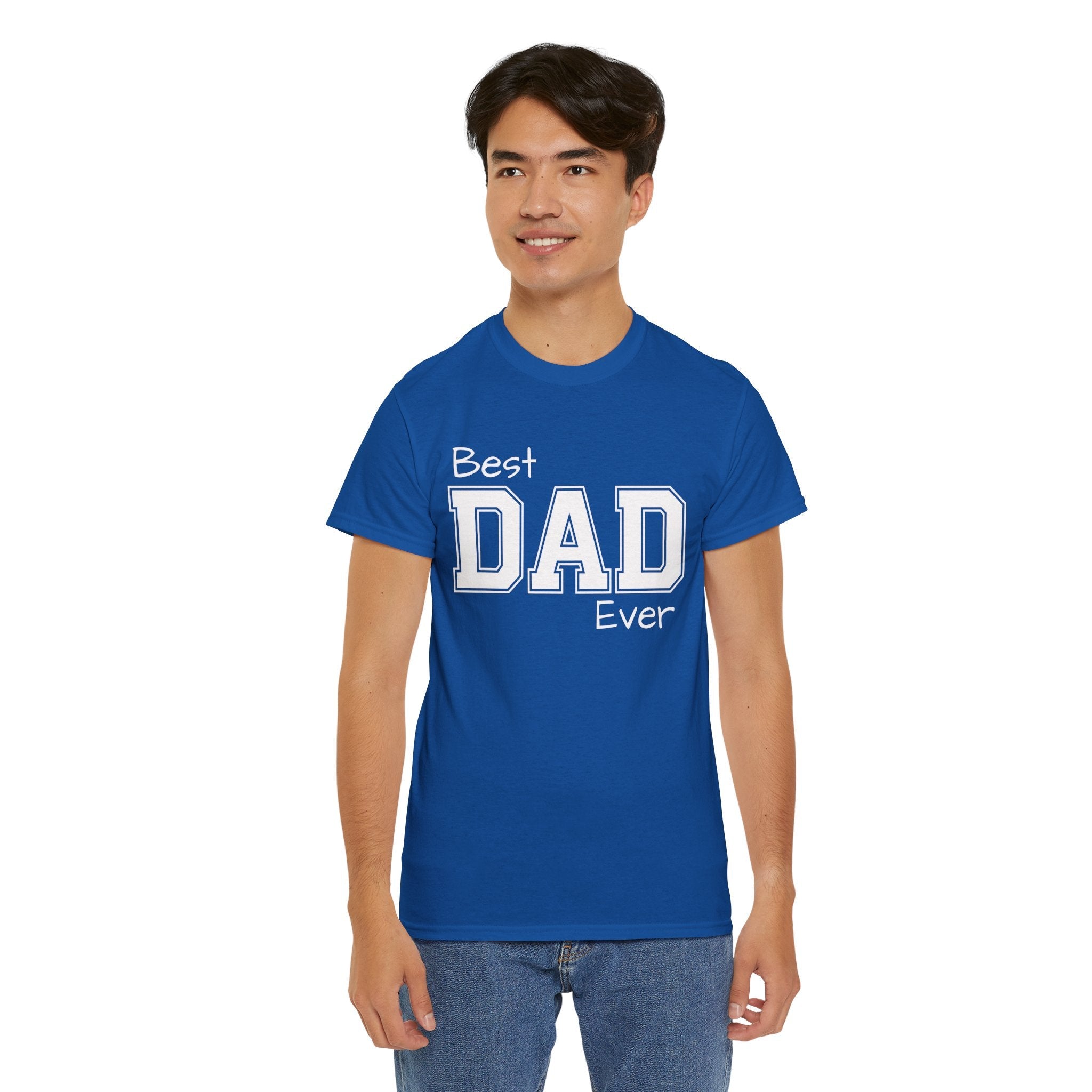 Best Dad Ever Tee — Custom Family Name & Kid Count on Back