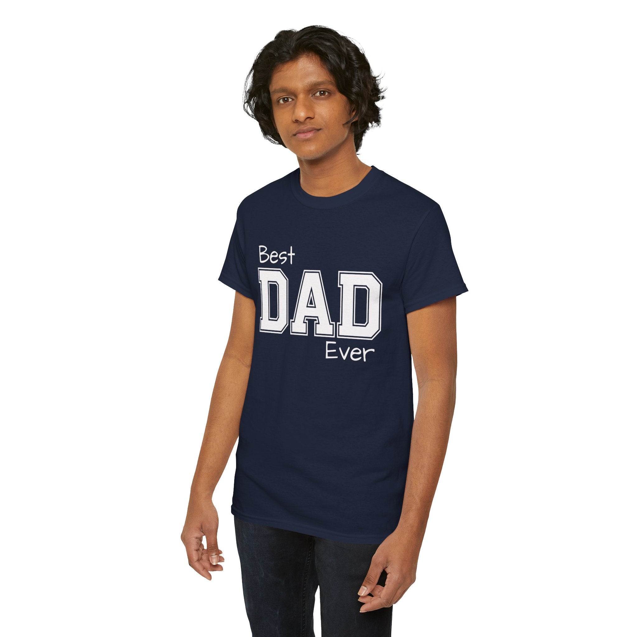 Best Dad Ever Tee — Custom Family Name & Kid Count on Back
