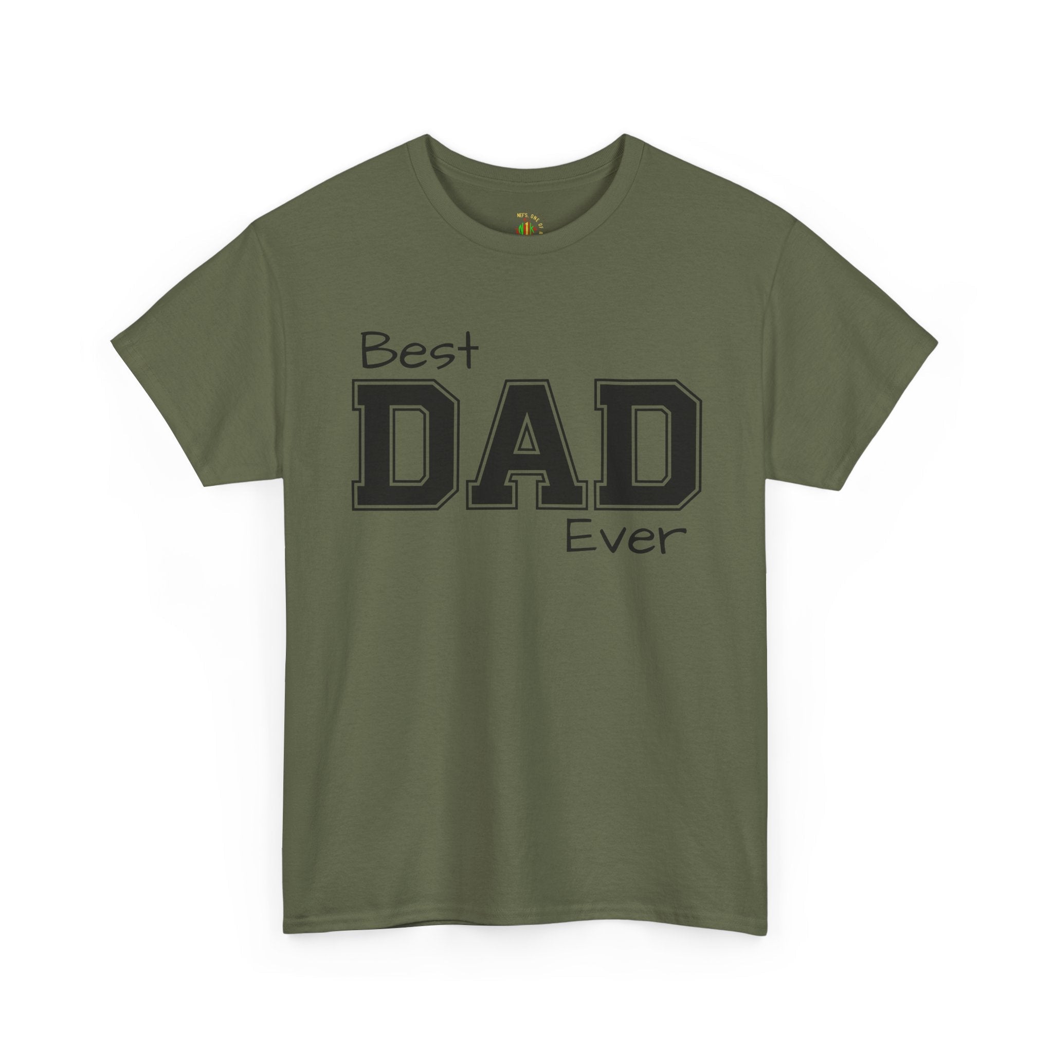 Best Dad Ever Tee — Custom Family Name & Kid Count on Back