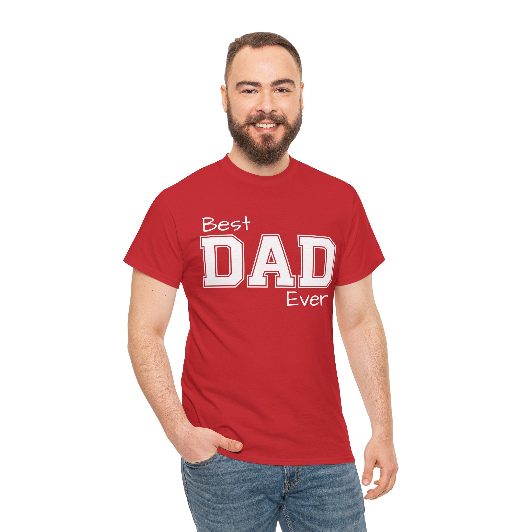 Best Dad Ever Tee — Custom Family Name & Kid Count on Back