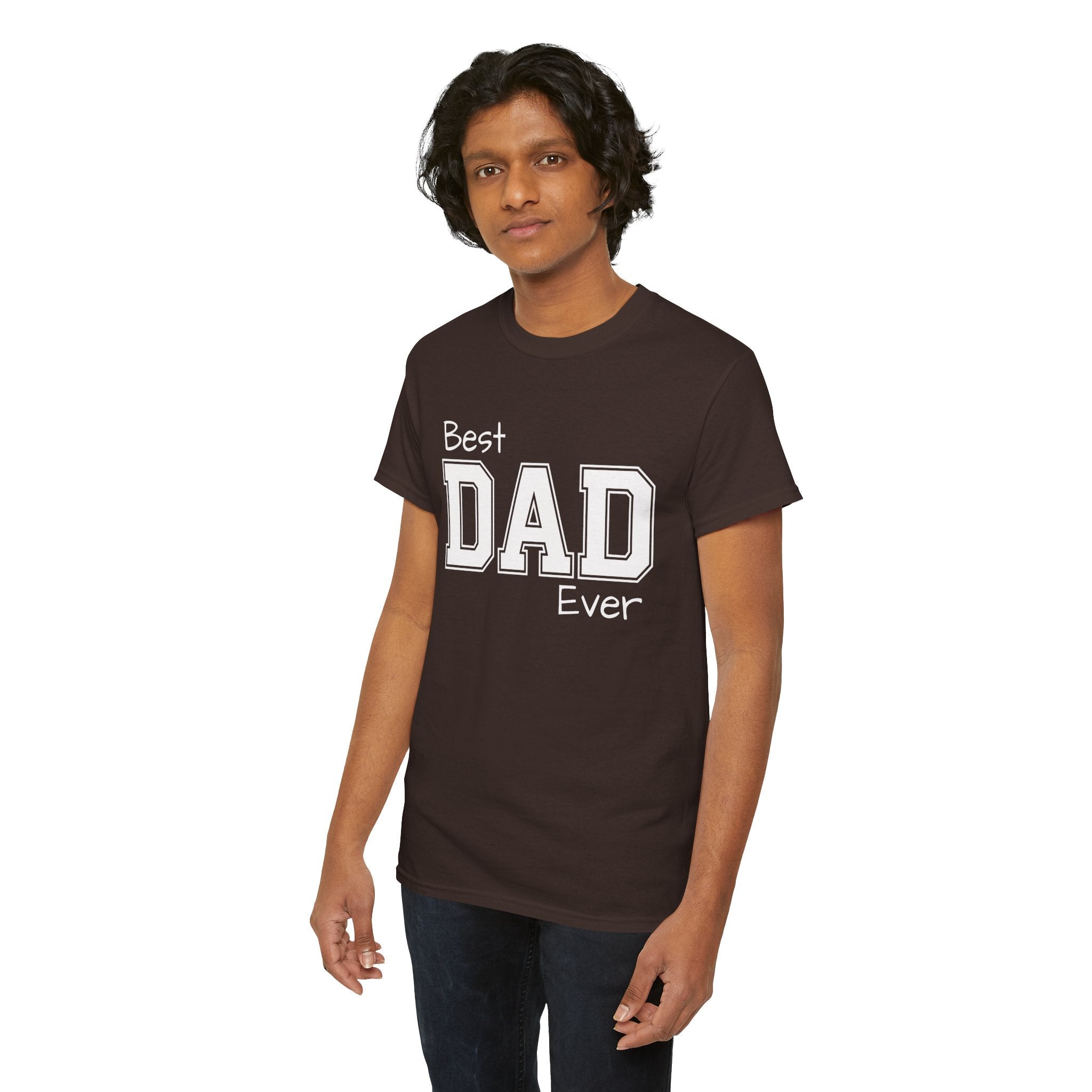 Best Dad Ever Tee — Custom Family Name & Kid Count on Back