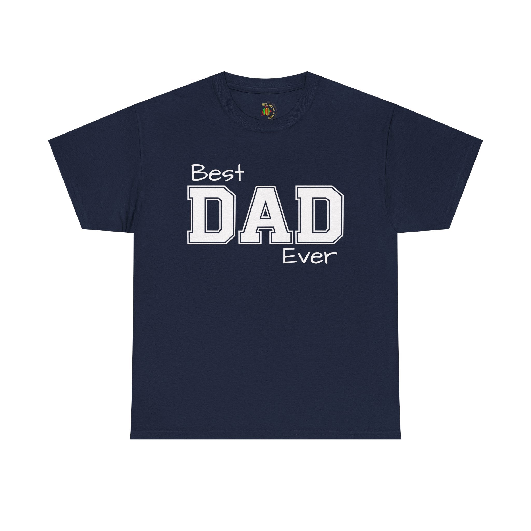 Best Dad Ever Tee — Custom Family Name & Kid Count on Back