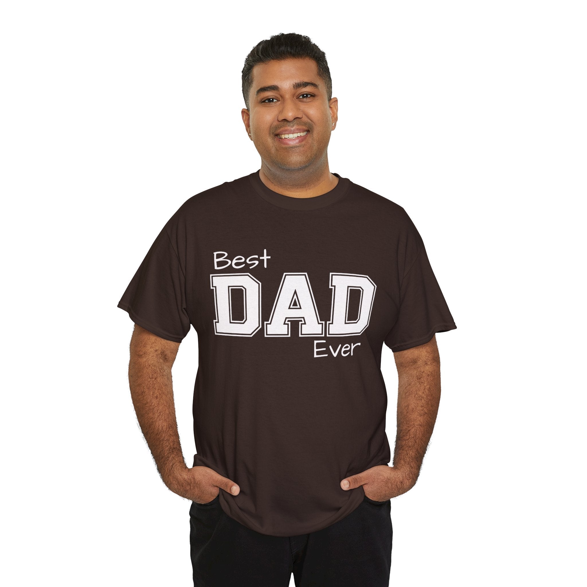 Best Dad Ever Tee — Custom Family Name & Kid Count on Back