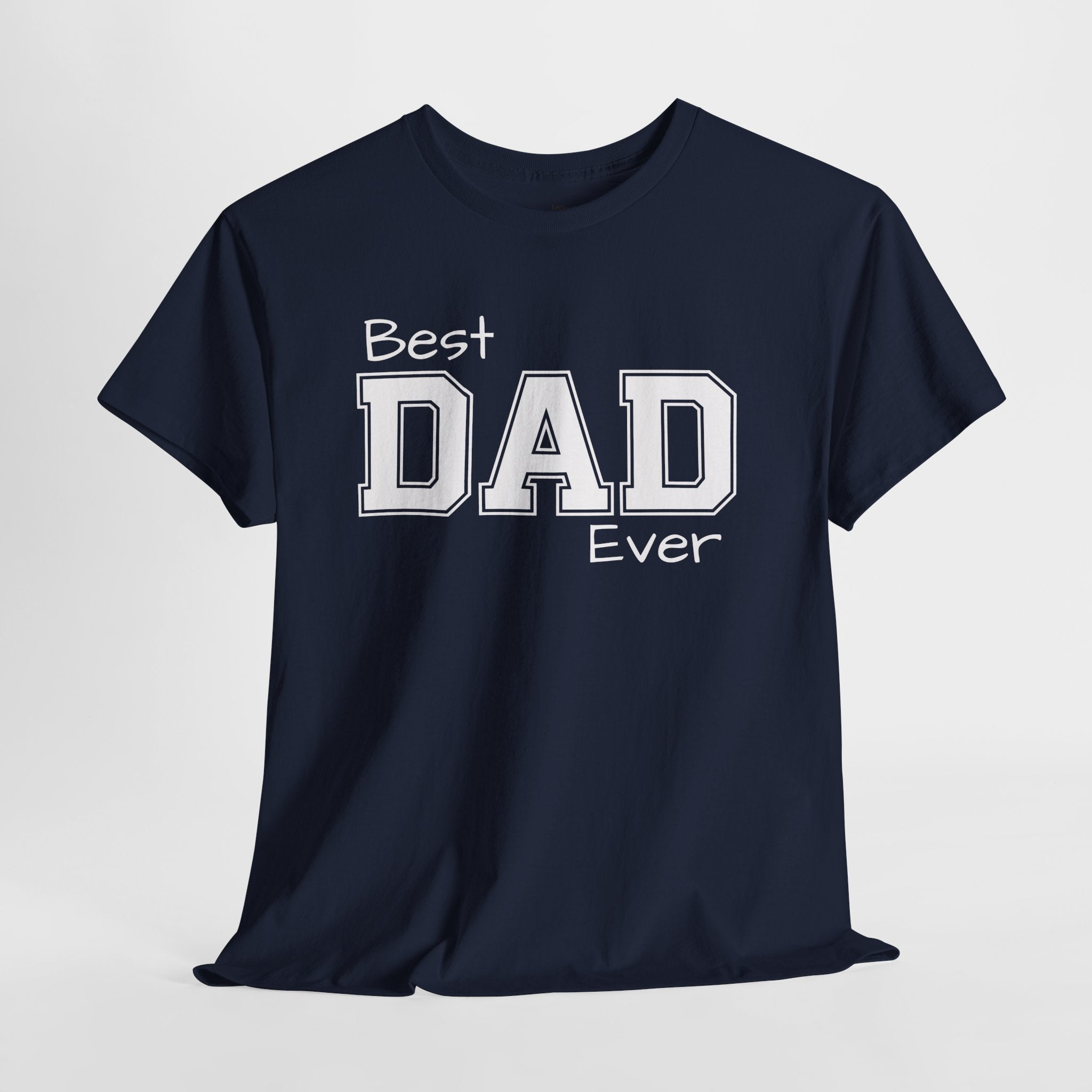 Best Dad Ever Tee — Custom Family Name & Kid Count on Back
