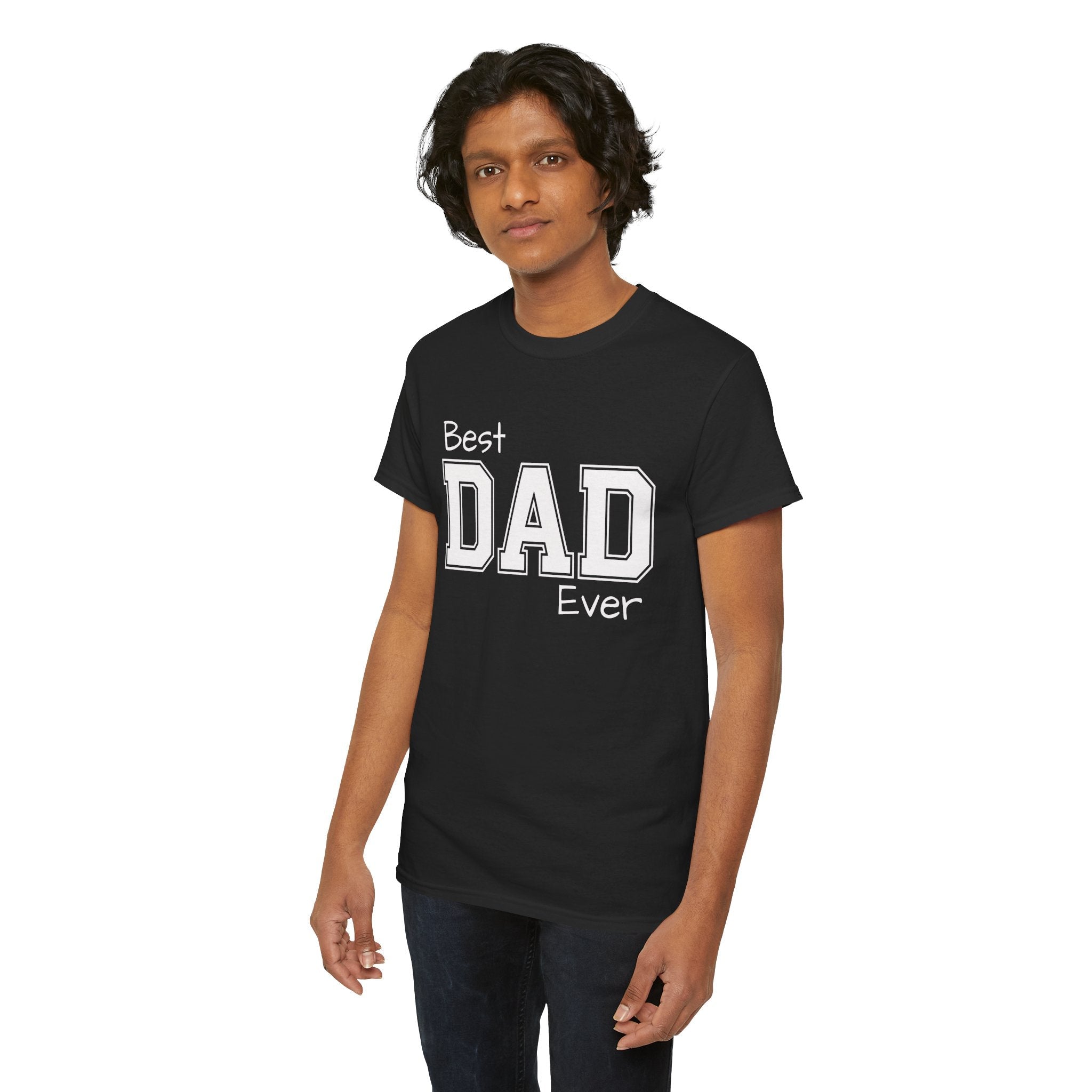 Best Dad Ever Tee — Custom Family Name & Kid Count on Back