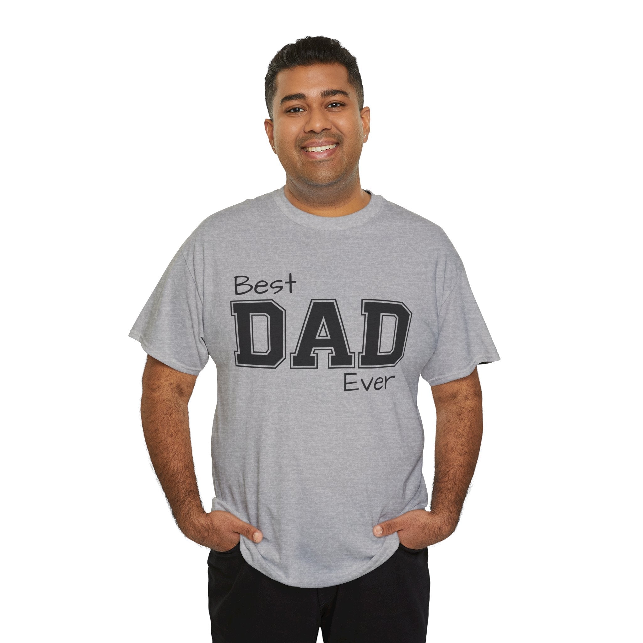 Best Dad Ever Tee — Custom Family Name & Kid Count on Back