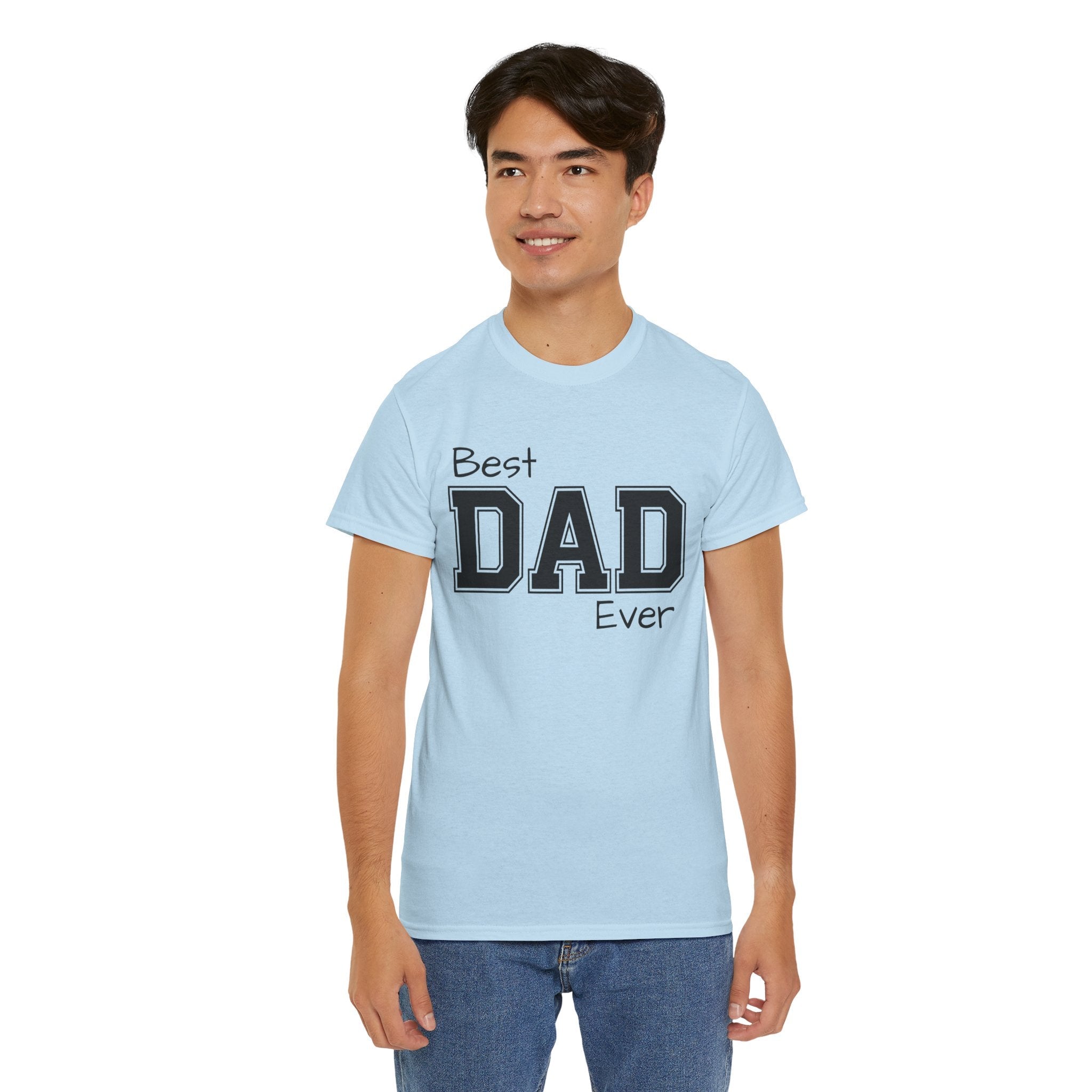Best Dad Ever Tee — Custom Family Name & Kid Count on Back