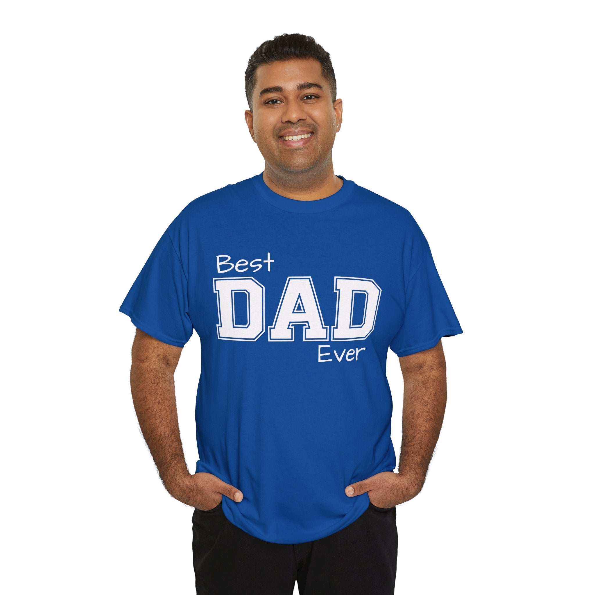 Best Dad Ever Tee — Custom Family Name & Kid Count on Back