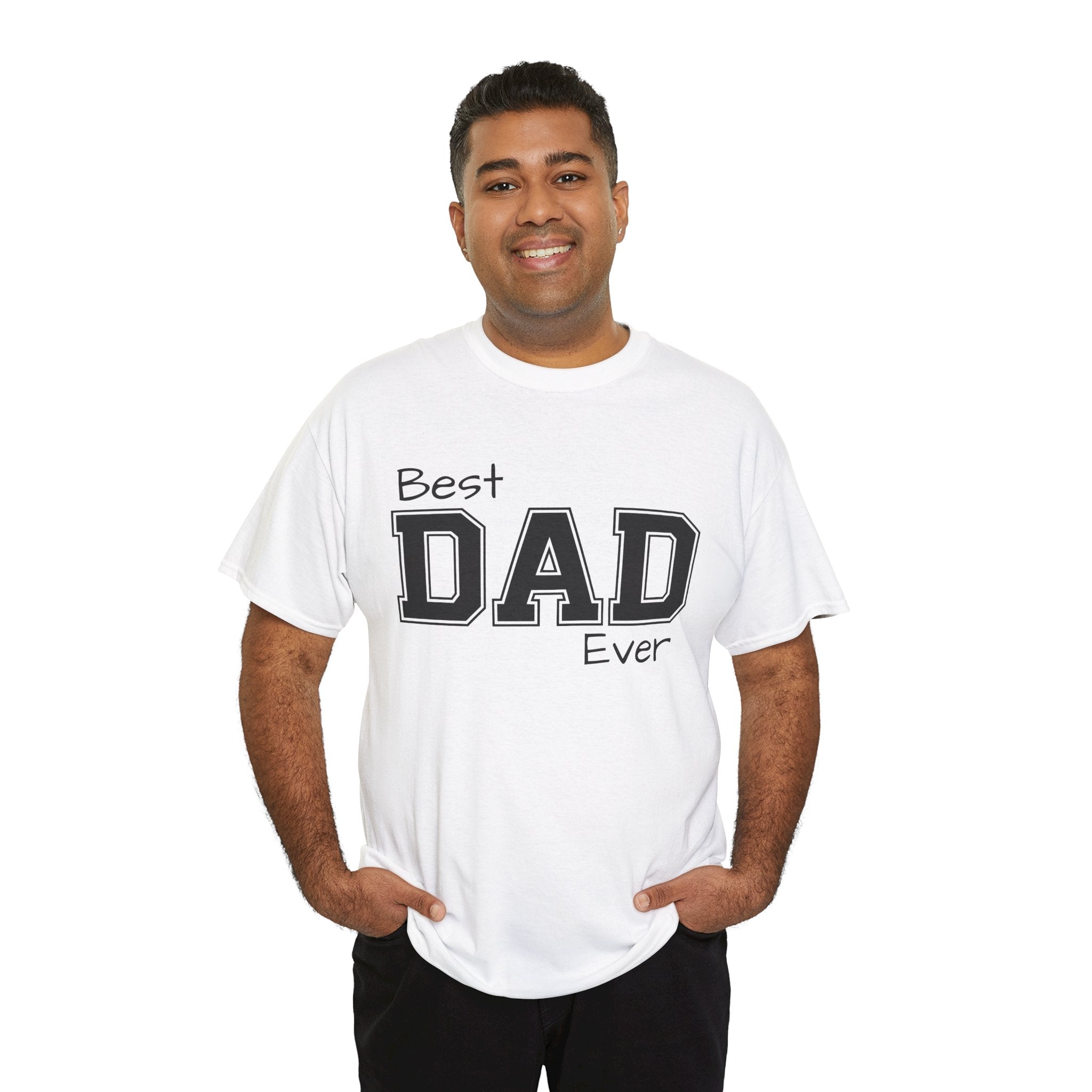 Best Dad Ever Tee — Custom Family Name & Kid Count on Back