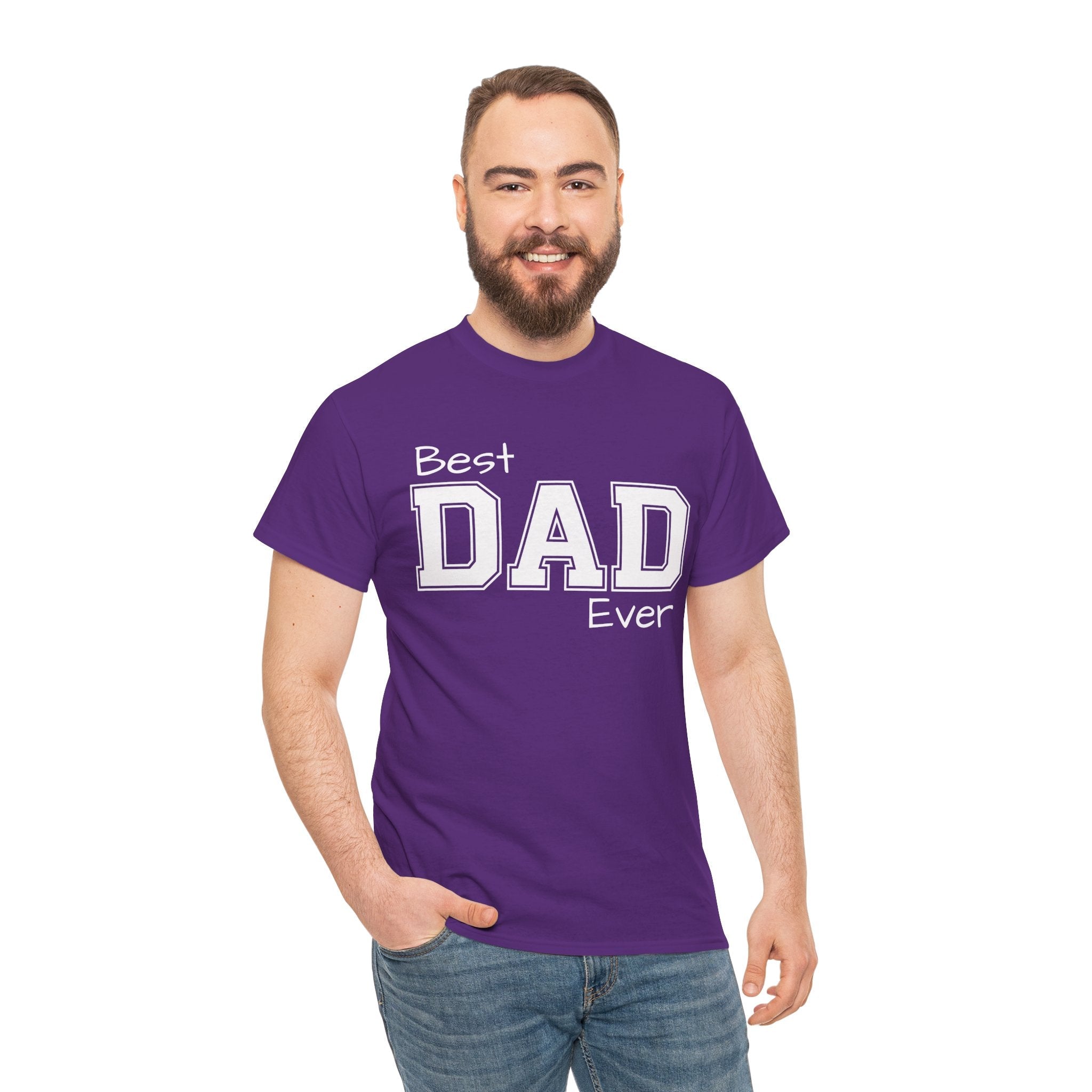 Best Dad Ever Tee — Custom Family Name & Kid Count on Back