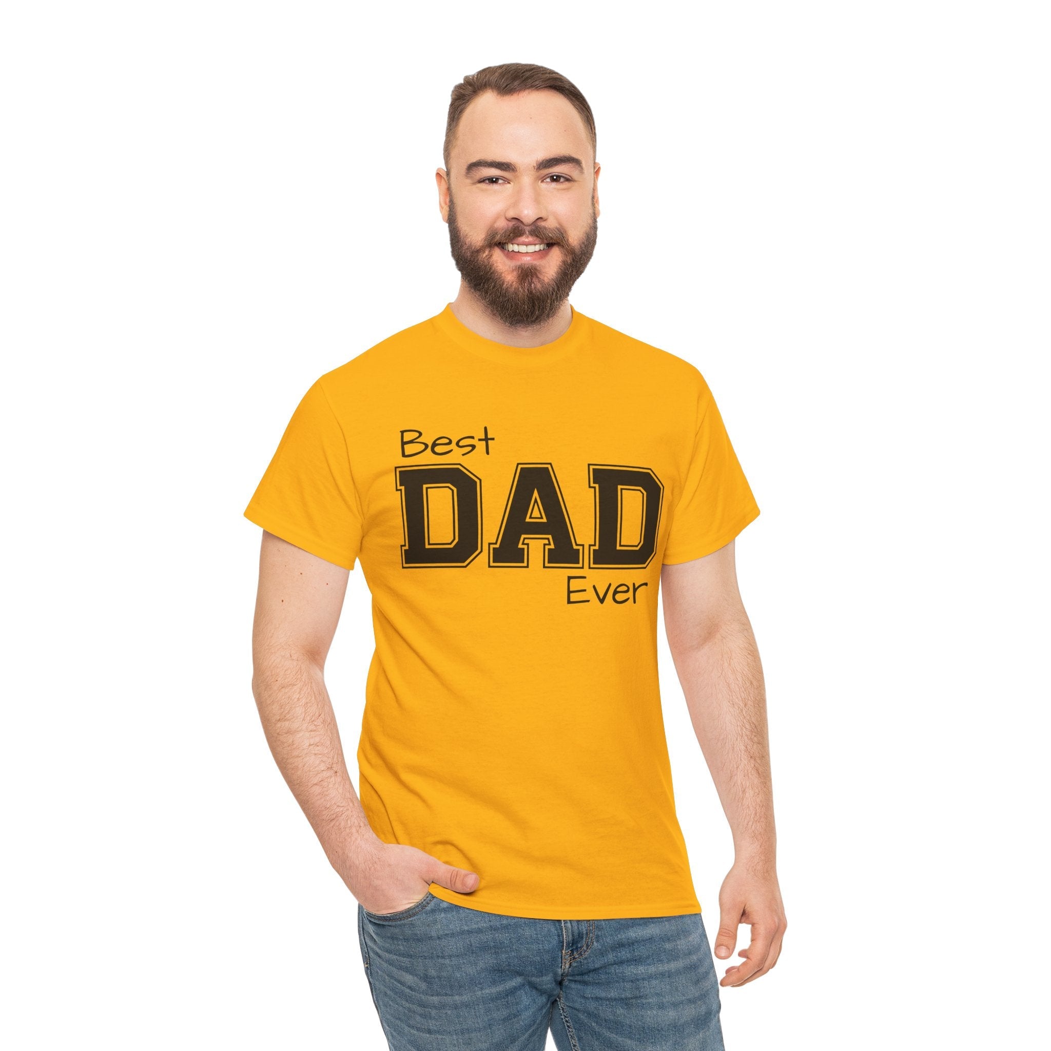 Best Dad Ever Tee — Custom Family Name & Kid Count on Back