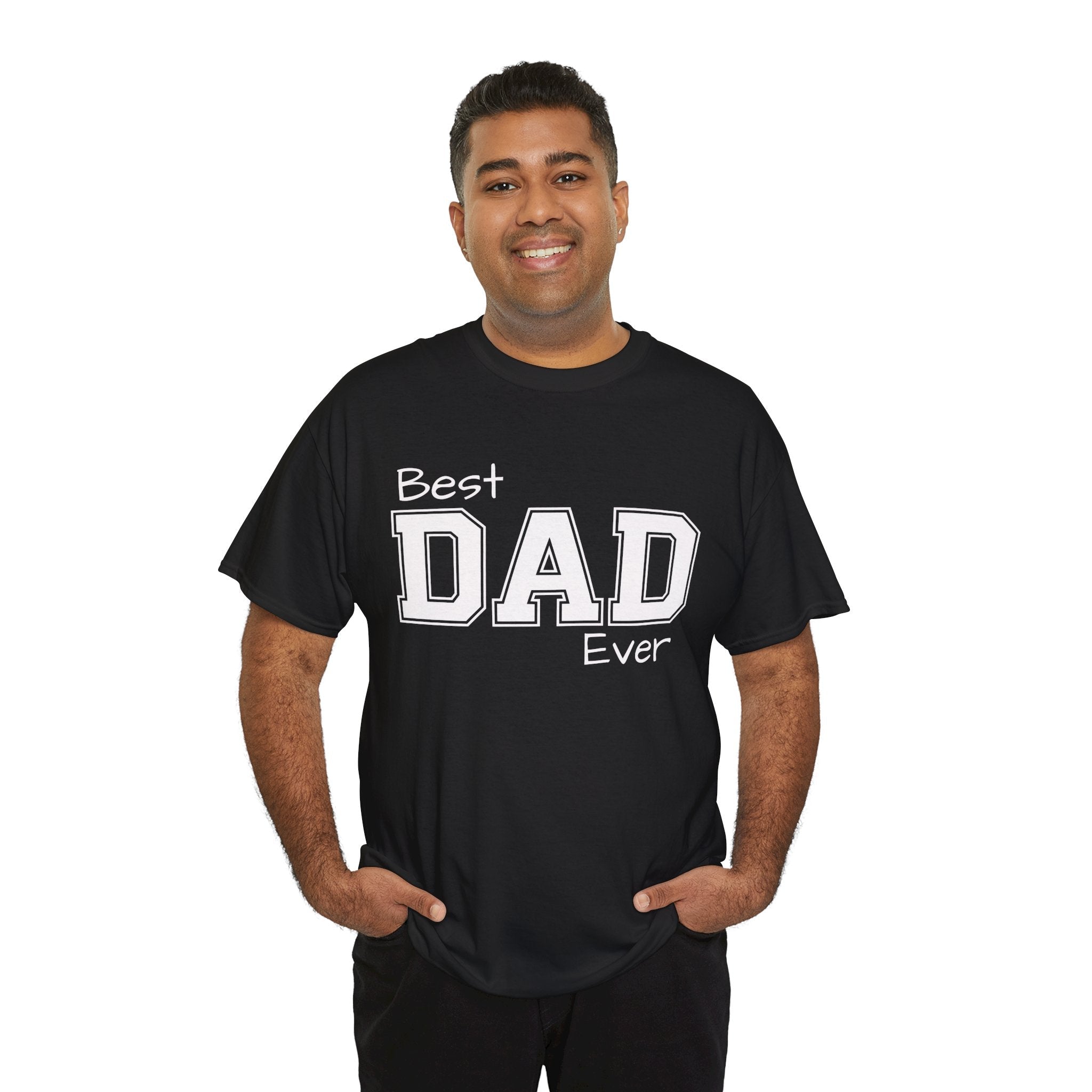 Best Dad Ever Tee — Custom Family Name & Kid Count on Back
