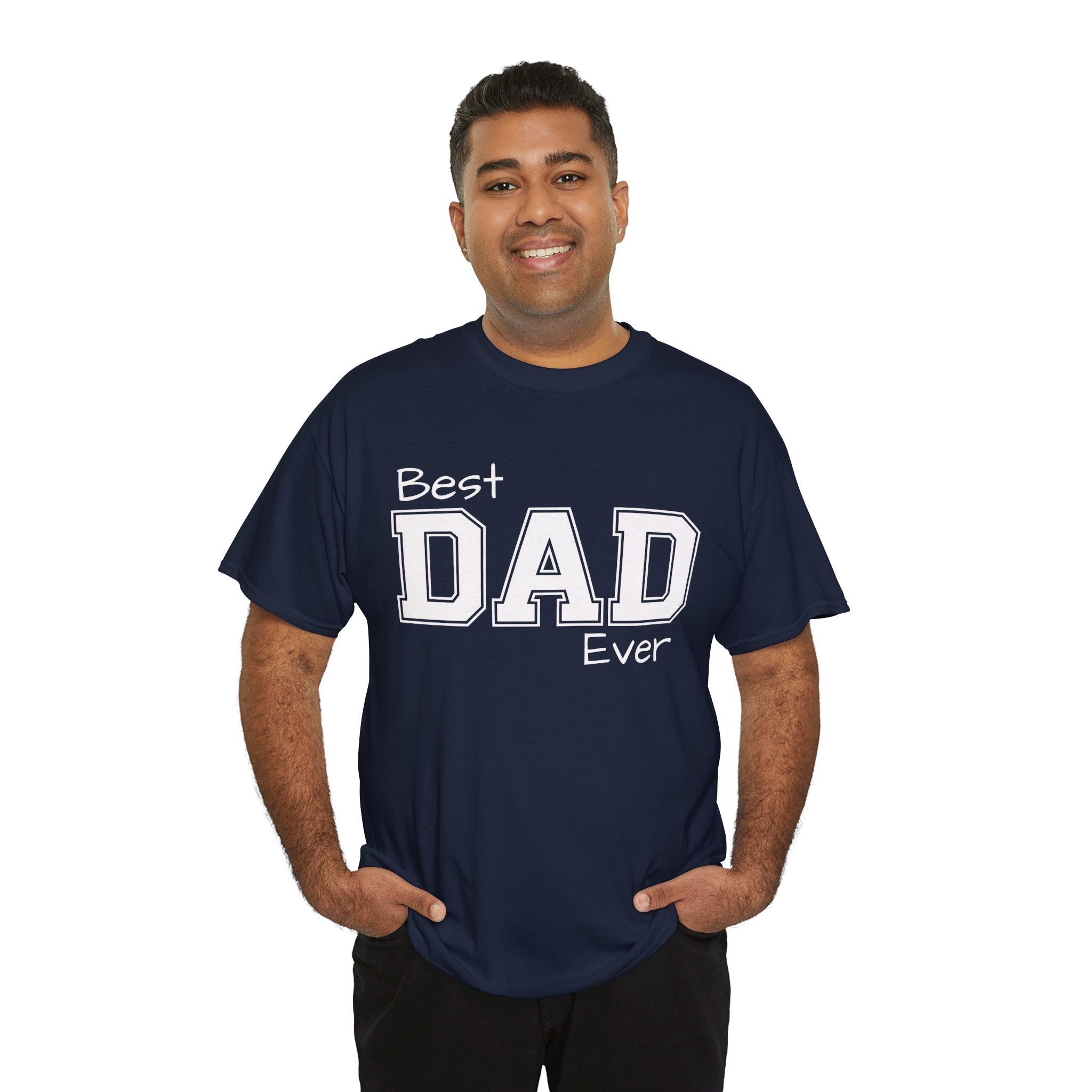 Best Dad Ever Tee — Custom Family Name & Kid Count on Back